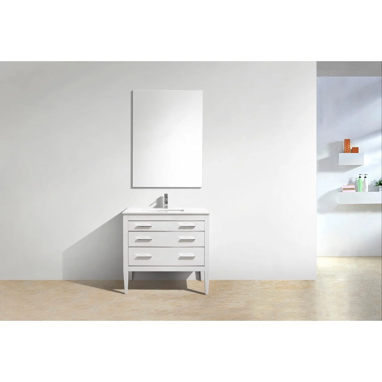 KubeBath Eiffel Gloss White Vanity with Quartz Counter Top - Image 13