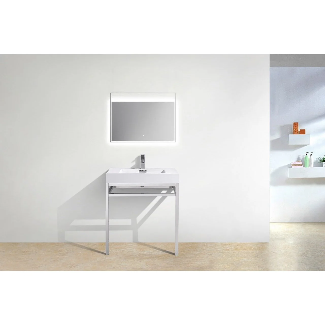 KubeBath Haus Stainless Steel Console with White Acrylic Sink - Image 11