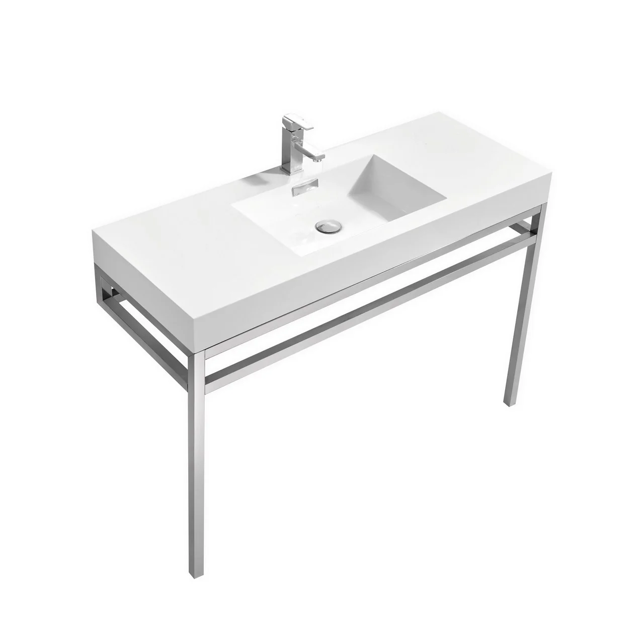 KubeBath Haus Stainless Steel Console with White Acrylic Sink - Image 26