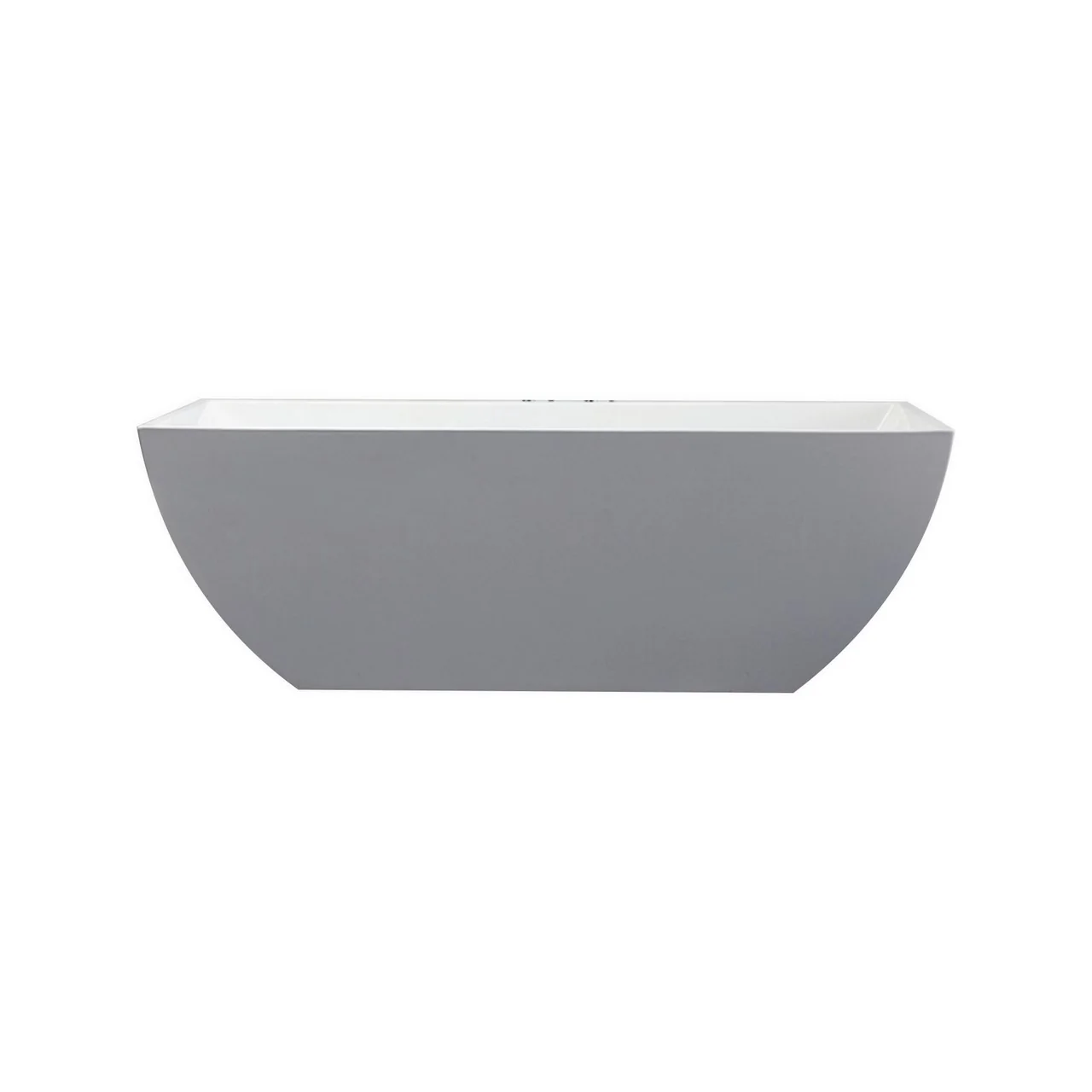 KubeBath Kube Contemporanea White Free Standing Bathtub - Image 4