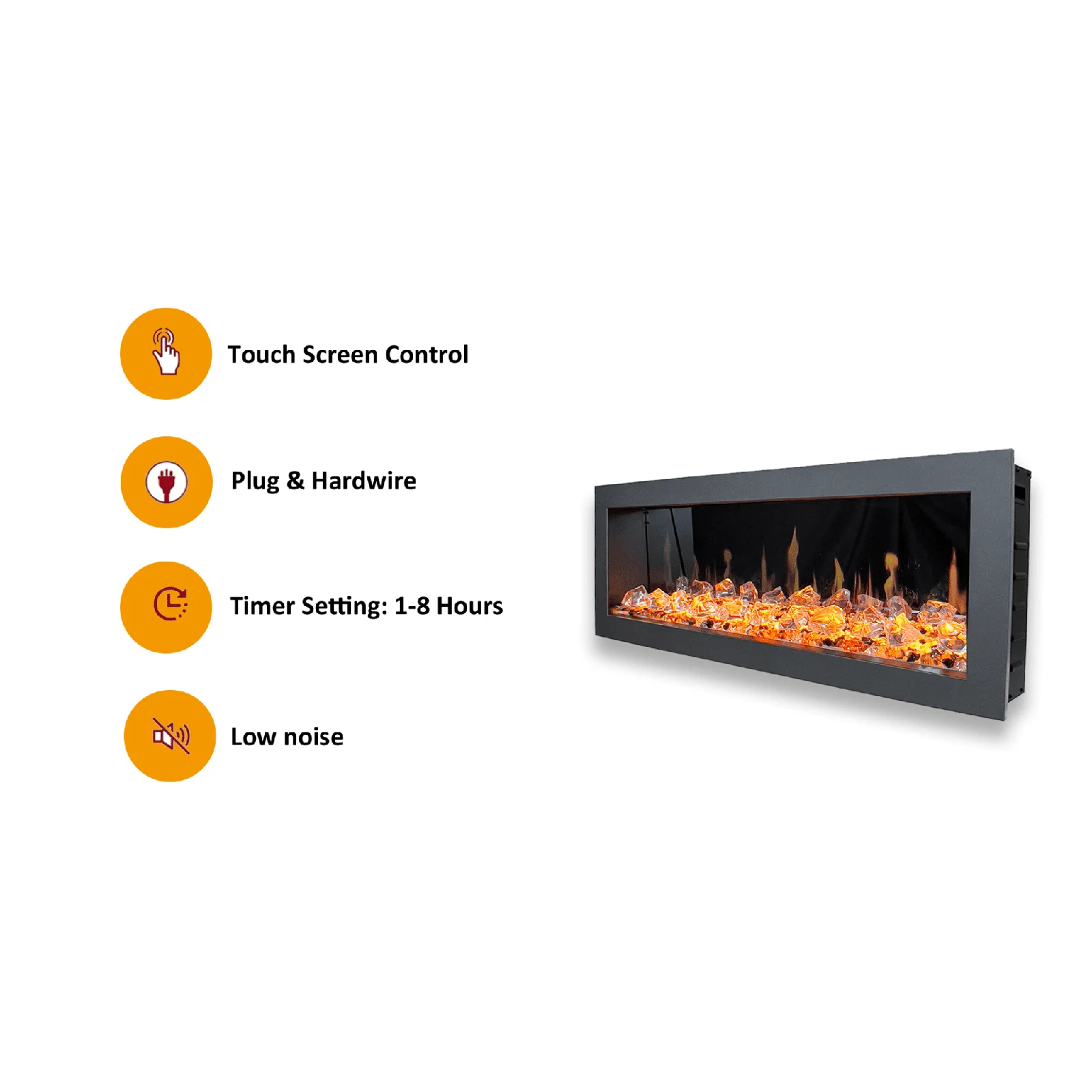 Litedeer Homes Latitude 45" Smart Electric Fireplace with Diamond-like Crystal - ZEF45XC - Image 3