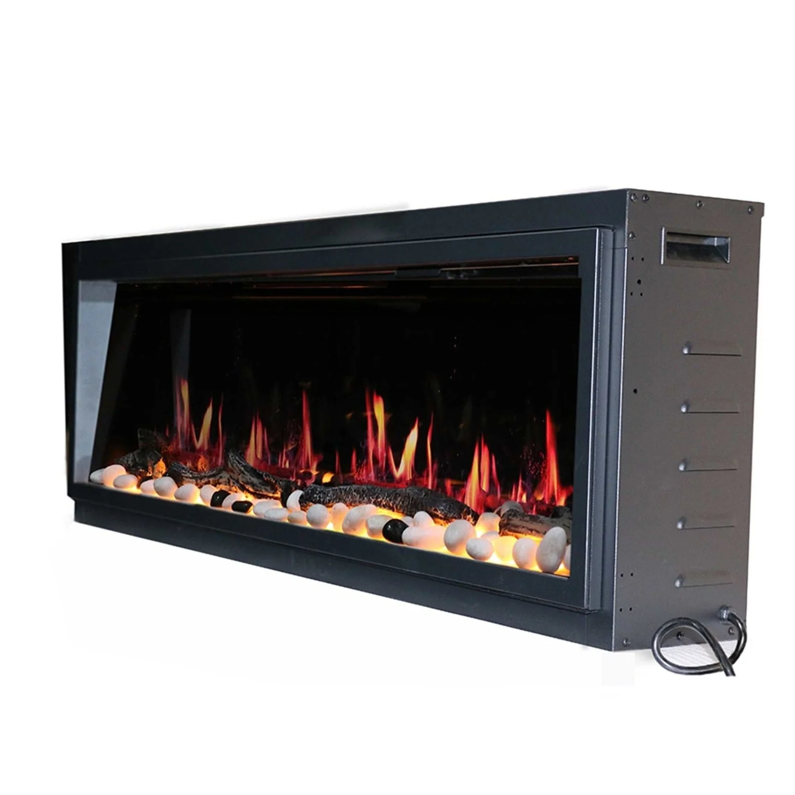 Litedeer Homes Latitude 45" Smart Electric Fireplace with Driftwood Log & River Rock - Image 7