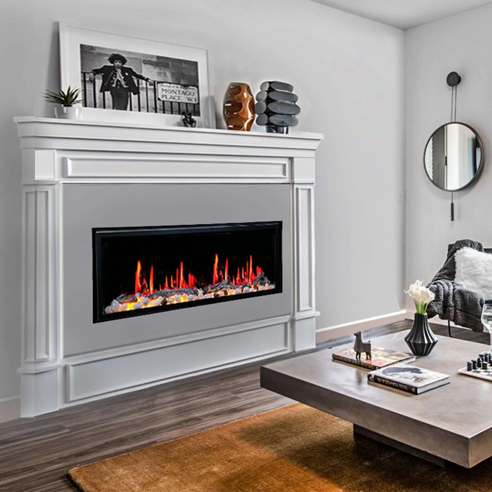 Litedeer Homes Latitude 55" Smart Electric Fireplace with Diamond-like Crystal - ZEF55VC - Image 4