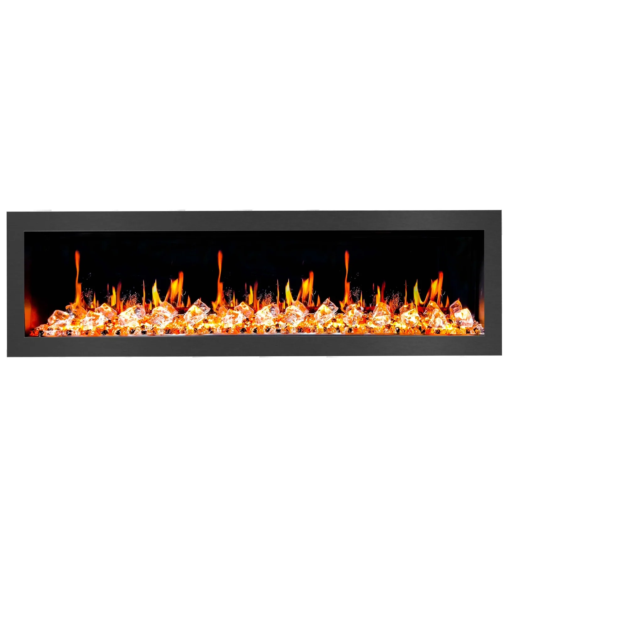 Litedeer Homes Latitude II 58" Smart Wall Mount Electric Fireplace with app Diamond-like Crystal - ZEF58VC, Black - Image 4