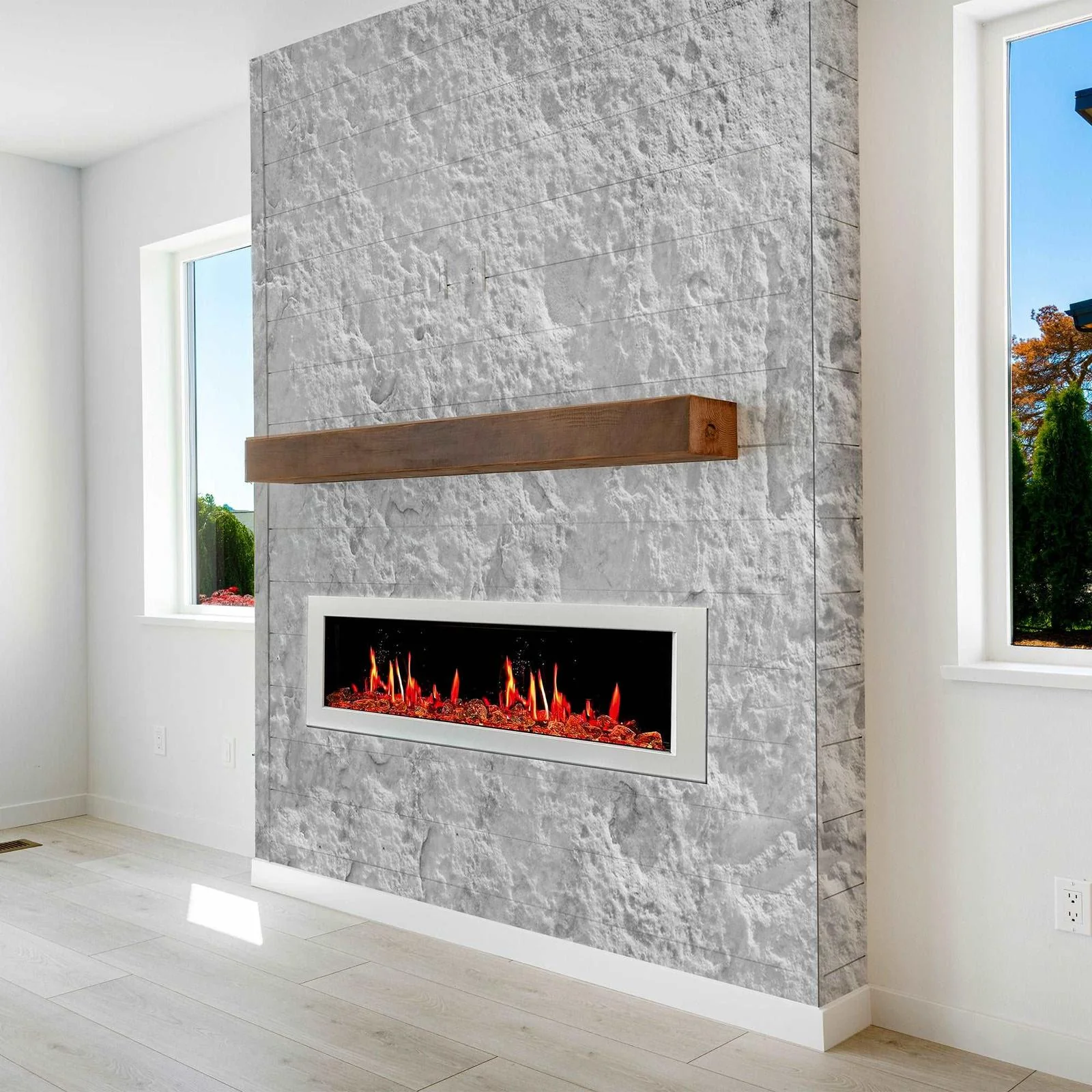 Litedeer Homes Latitude II 58" Smart Wall Mounted Electric Fireplace with APP Reflective Amber Glass - ZEF58VA - Image 12