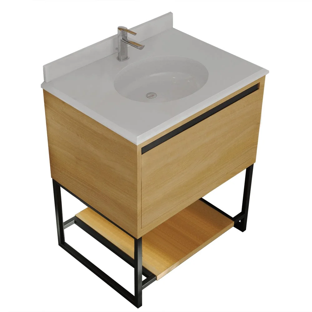 Laviva Alto 30" California White Oak Bathroom Vanity with Pure White Phoenix Stone Countertop 313SMR-30CO-PW - Image 5