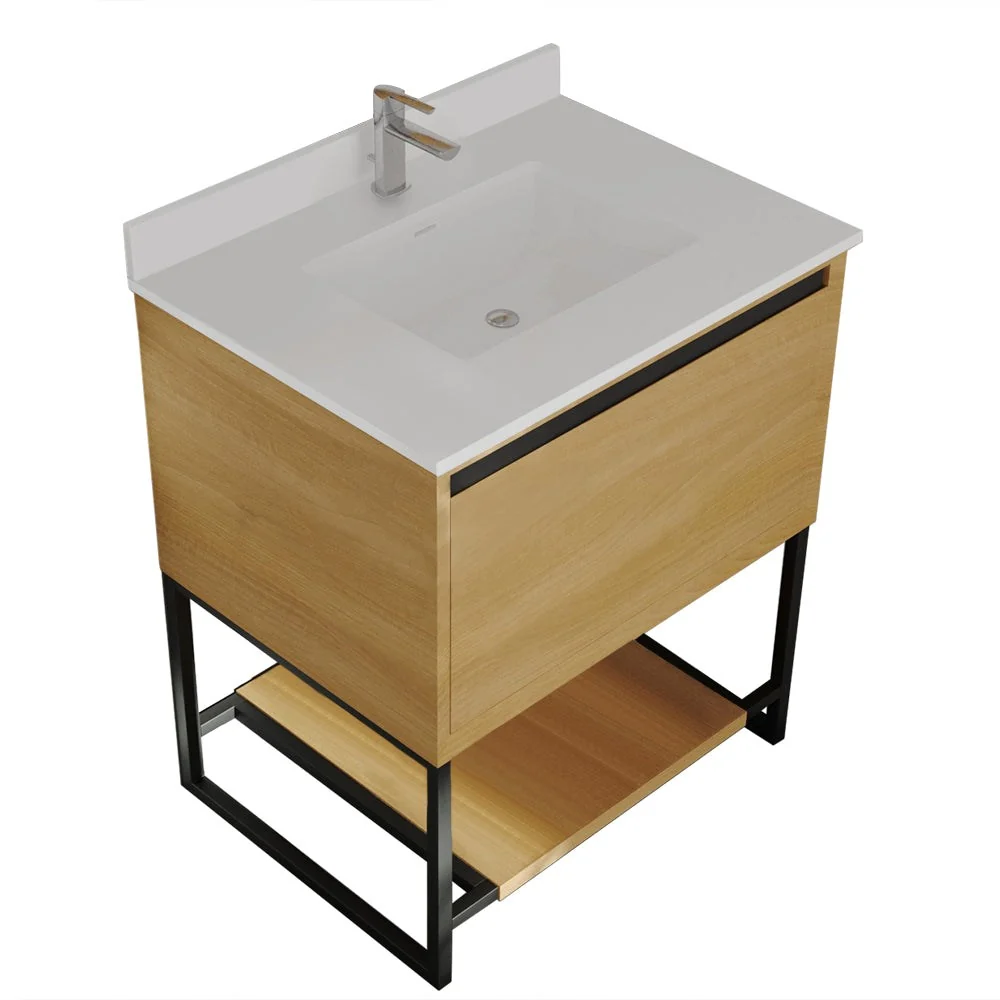 Laviva Alto 30" California White Oak Bathroom Vanity with White Quartz Countertop 313SMR-30CO-WQ - Image 5