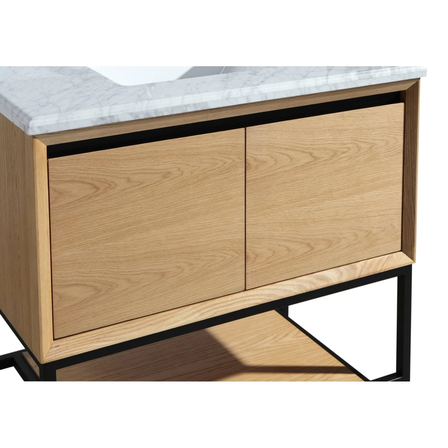 Laviva Alto 36" California White Oak Bathroom Vanity with Matte White VIVA Stone Solid Surface Countertop 313SMR-36CO-MW - Image 5