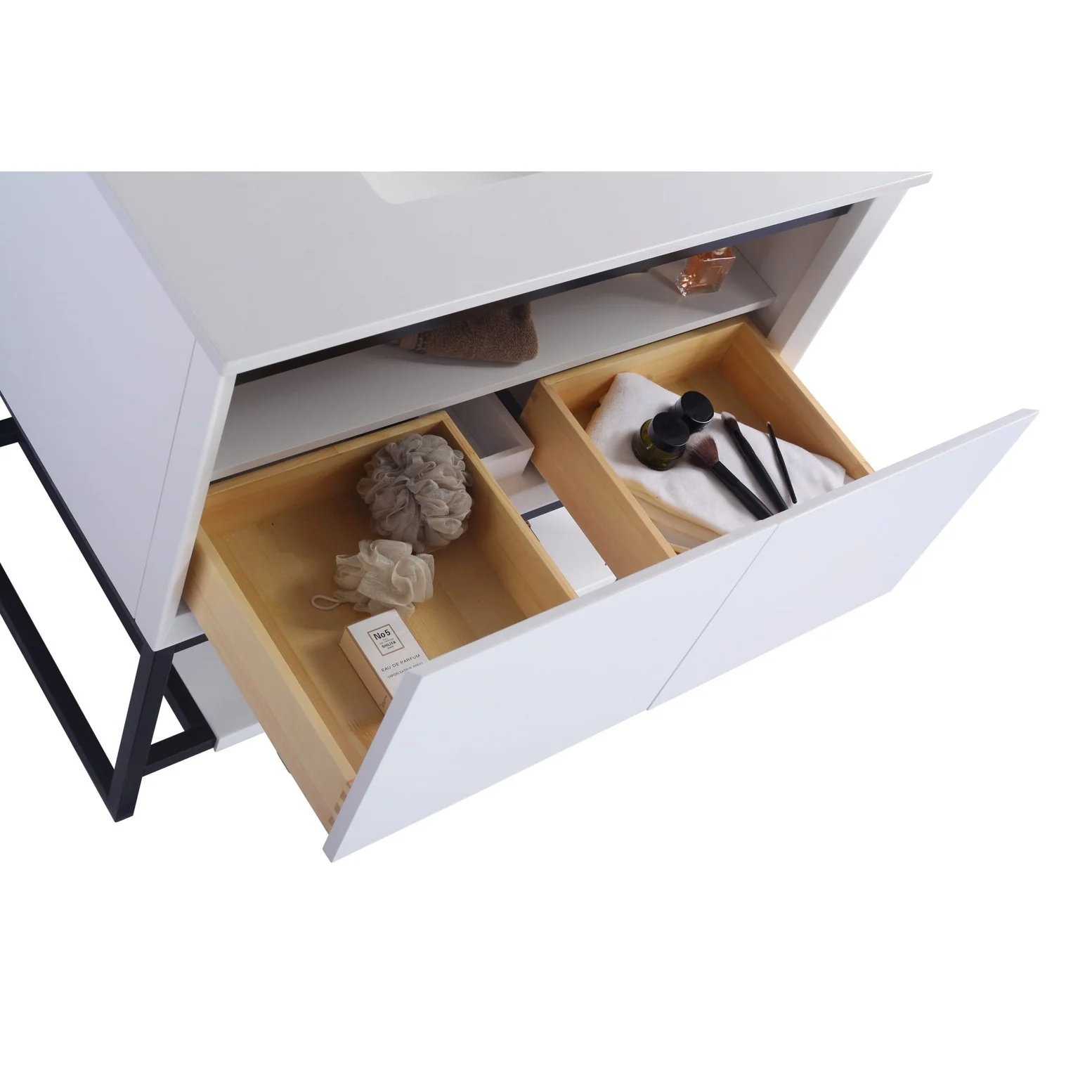 Laviva Alto 36" White Bathroom Vanity with Matte White VIVA Stone Solid Surface Countertop 313SMR-36W-MW - Image 4