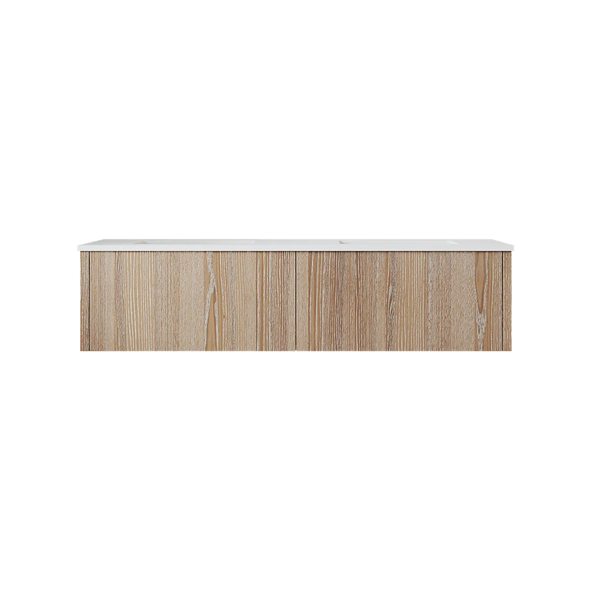 Laviva Legno 60" Weathered Grey Double Sink Bathroom Vanity with Matte White VIVA Stone Solid Surface Countertop 313LGN-60DWG-MW - Image 4