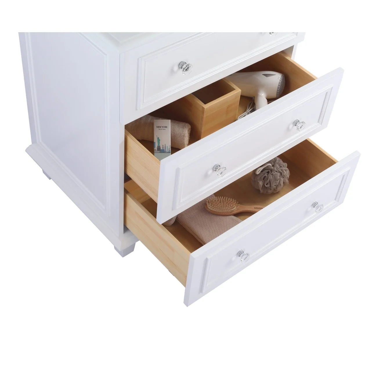 Laviva Luna 30" White Bathroom Vanity with White Carrara Marble Countertop 313DVN-30W-WC - Image 6