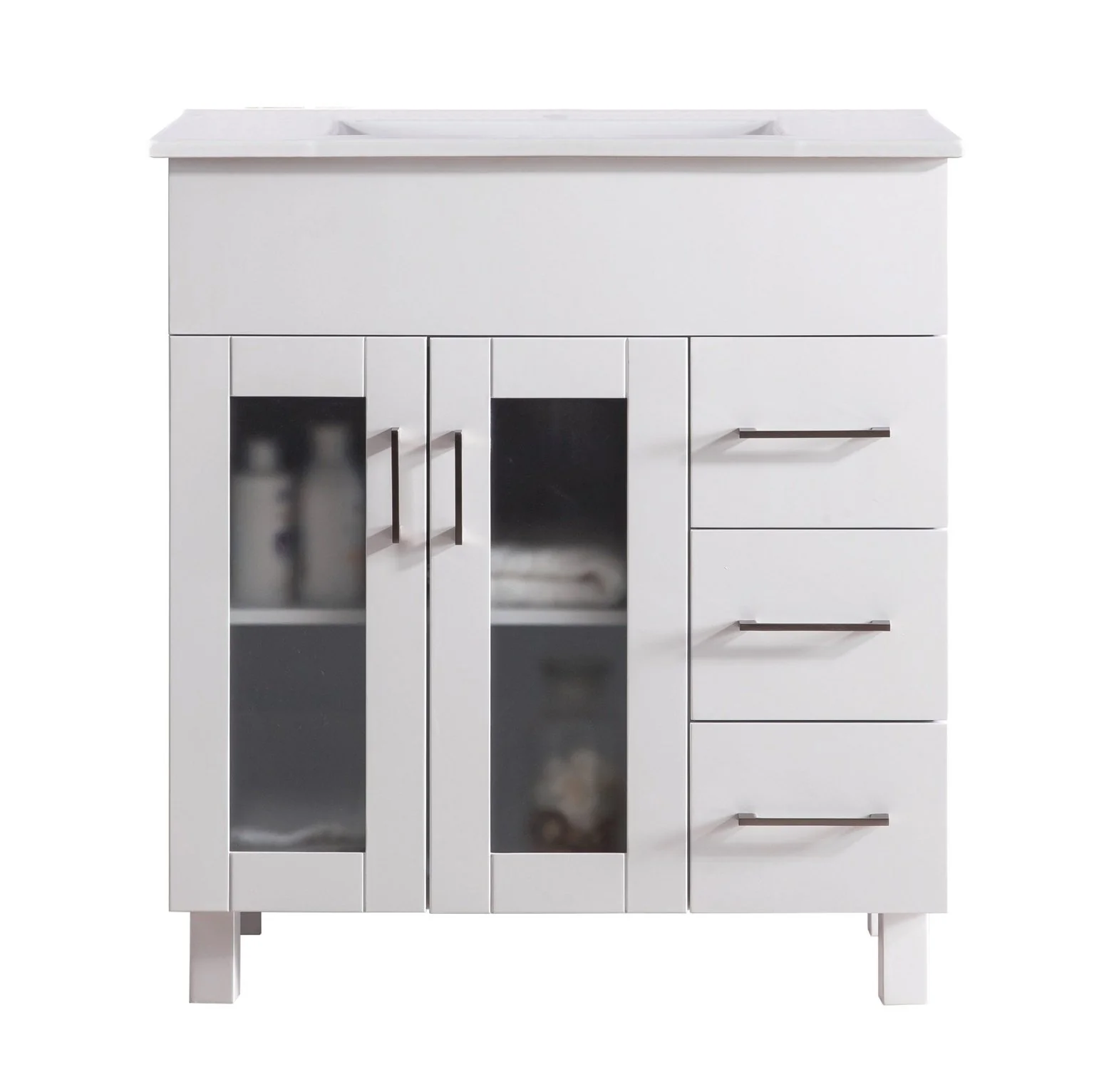 Laviva Nova 32" White Bathroom Vanity with White Ceramic Basin Countertop 31321529-32W-CB - Image 8