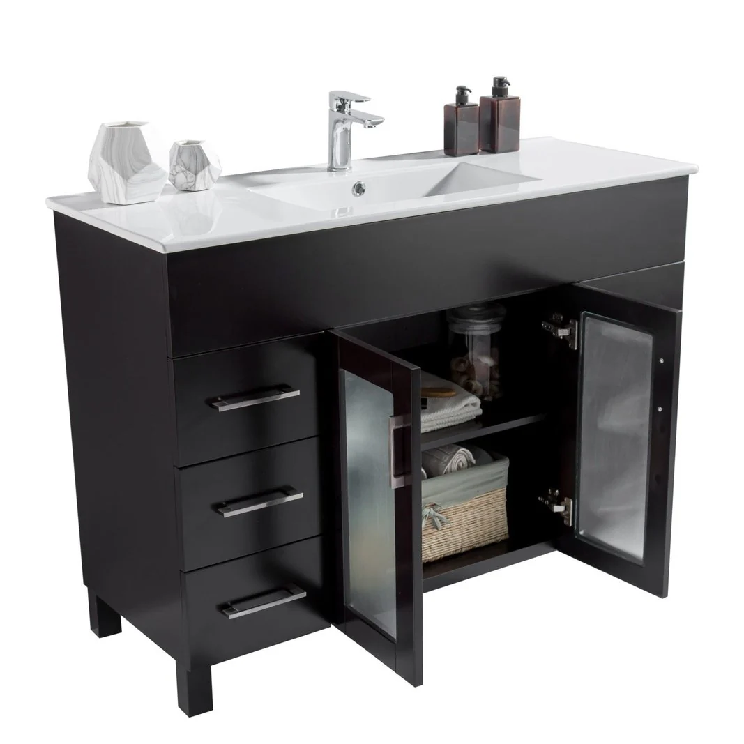 Laviva Nova 48" Espresso Bathroom Vanity with White Ceramic Basin Countertop 31321529-48E-CB - Image 6