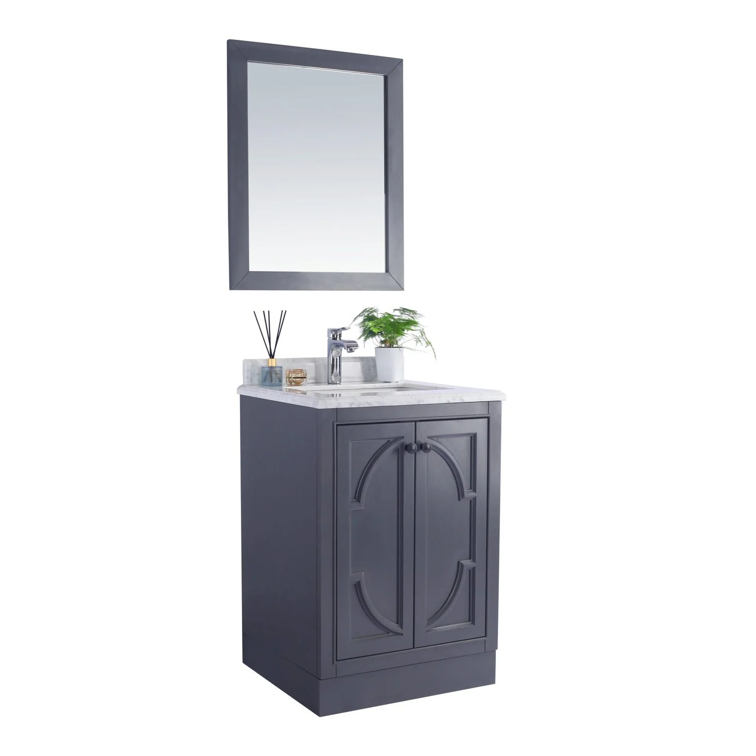 Laviva Odyssey 24" Maple Grey Bathroom Vanity with White Quartz Countertop 313613-24G-WQ - Image 6