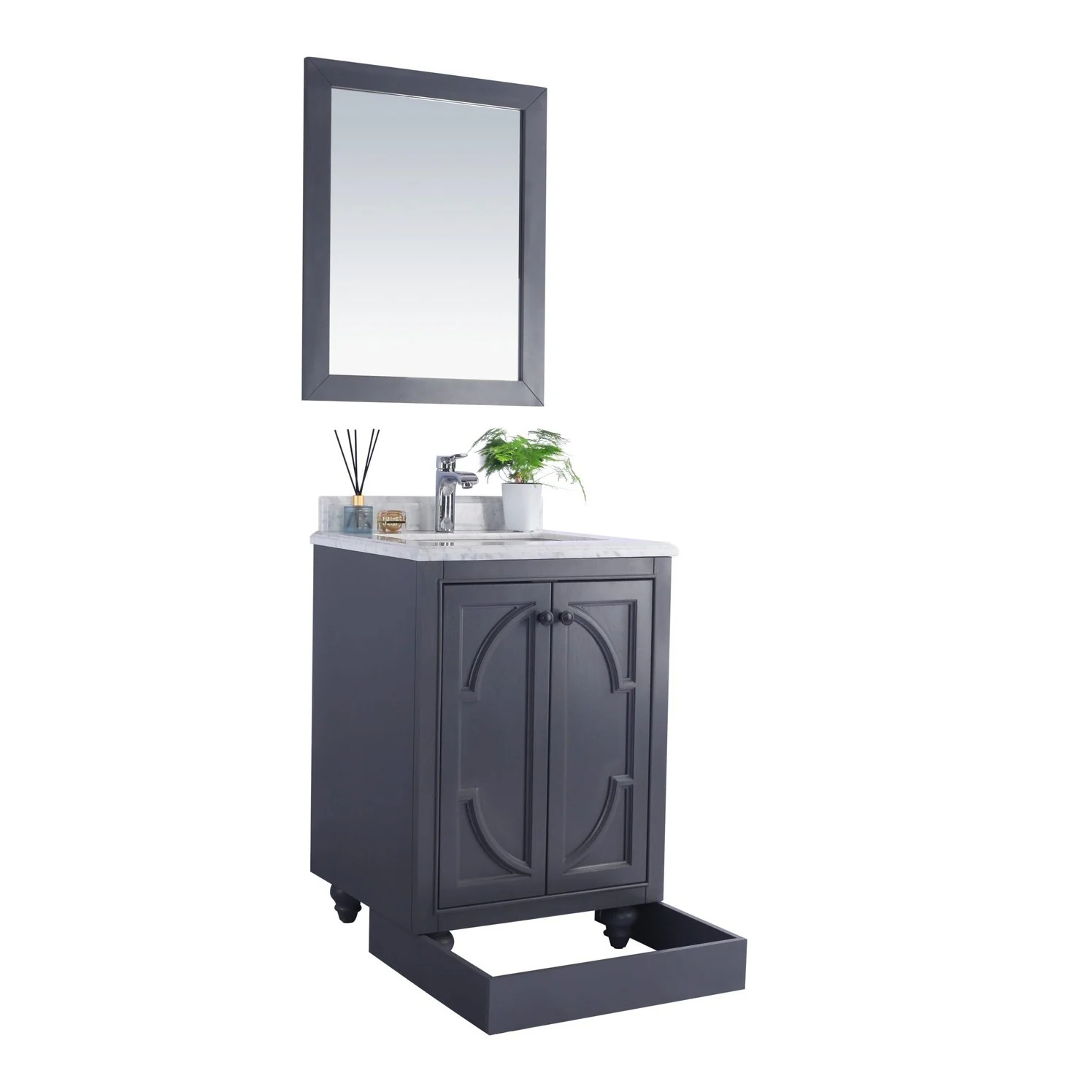 Laviva Odyssey 24" Maple Grey Bathroom Vanity with White Quartz Countertop 313613-24G-WQ - Image 7