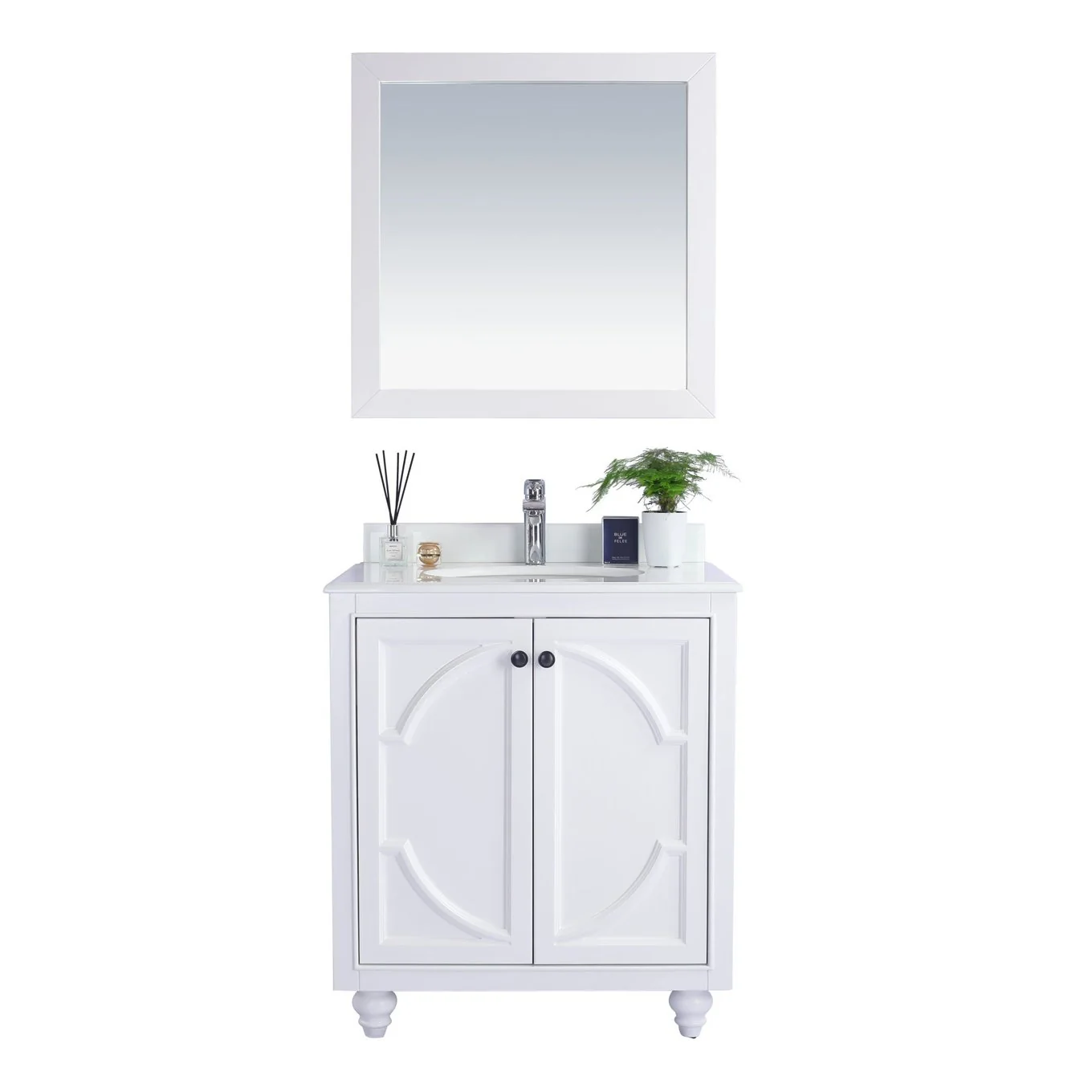 Laviva Odyssey 30" White Bathroom Vanity with Pure White Phoenix Stone Countertop 313613-30W-PW - Image 5