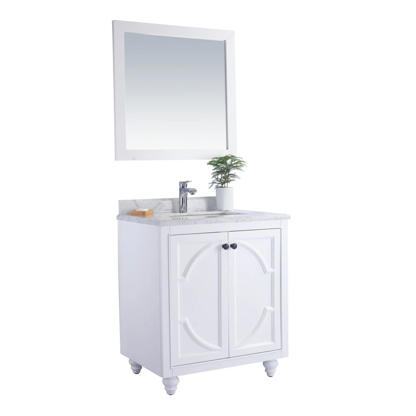 Laviva Odyssey 30" White Bathroom Vanity with White Carrara Marble Countertop 313613-30W-WC - Image 7