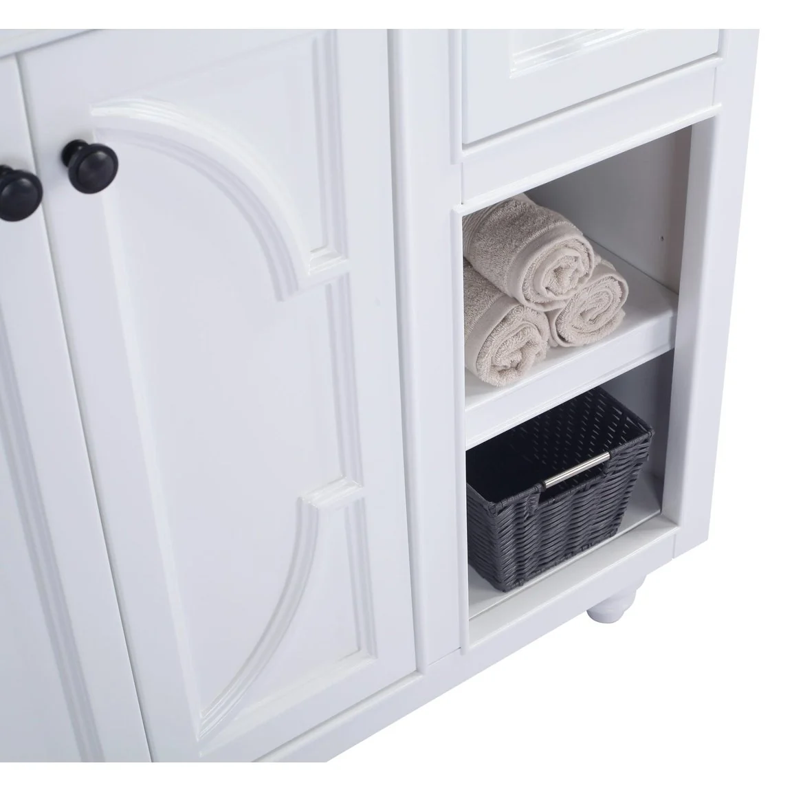 Laviva Odyssey 36" White Bathroom Vanity with White Stripes Marble Countertop 313613-36W-WS - Image 4