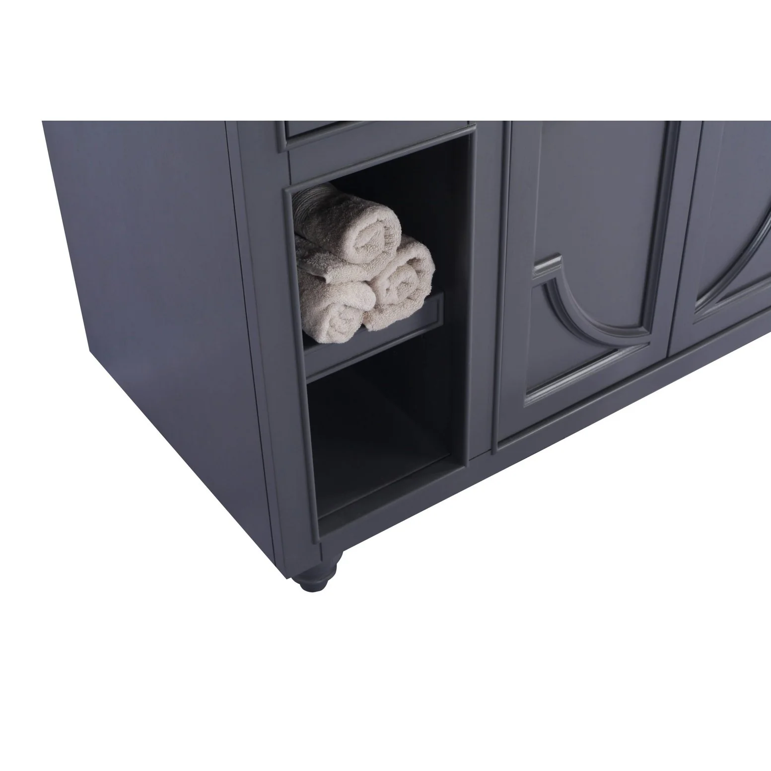Laviva Odyssey 48" Maple Grey Bathroom Vanity with Black Wood Marble Countertop 313613-48G-BW - Image 3