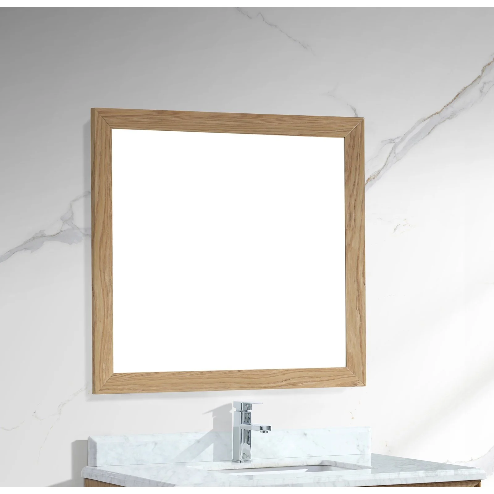Laviva Sterling 36" Framed Rectangular California White Oak Mirror 313FF-3630CO - Image 2