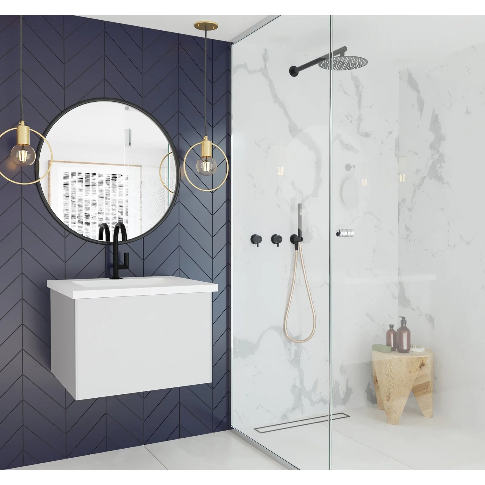 Laviva Vitri 24" Cloud White Bathroom Vanity with VIVA Stone Matte White Solid Surface Countertop 313VTR-24CW-MW - Image 2