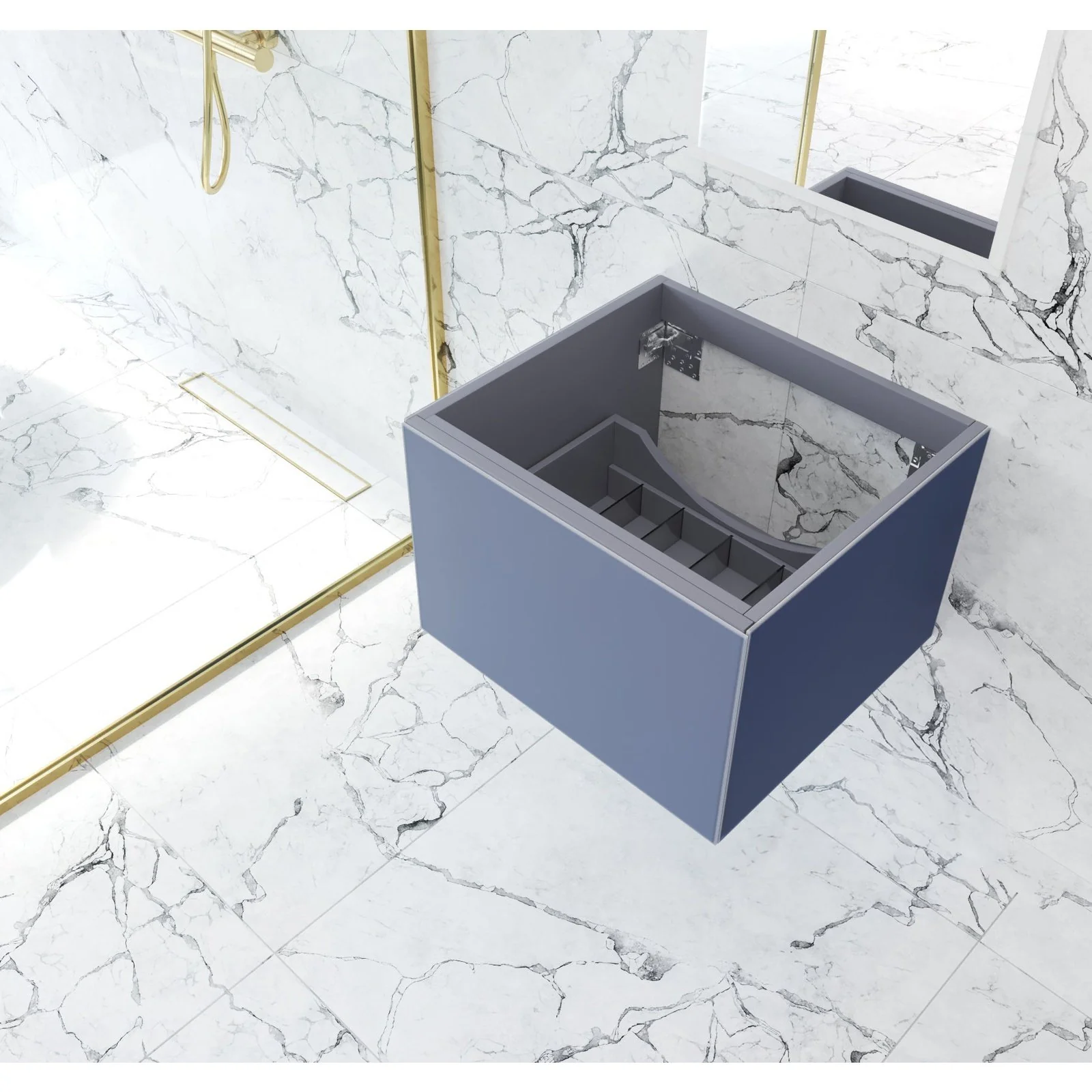 Laviva Vitri 24" Nautical Blue Wall Hung Bathroom Vanity Cabinet 313VTR-24NB - Image 3