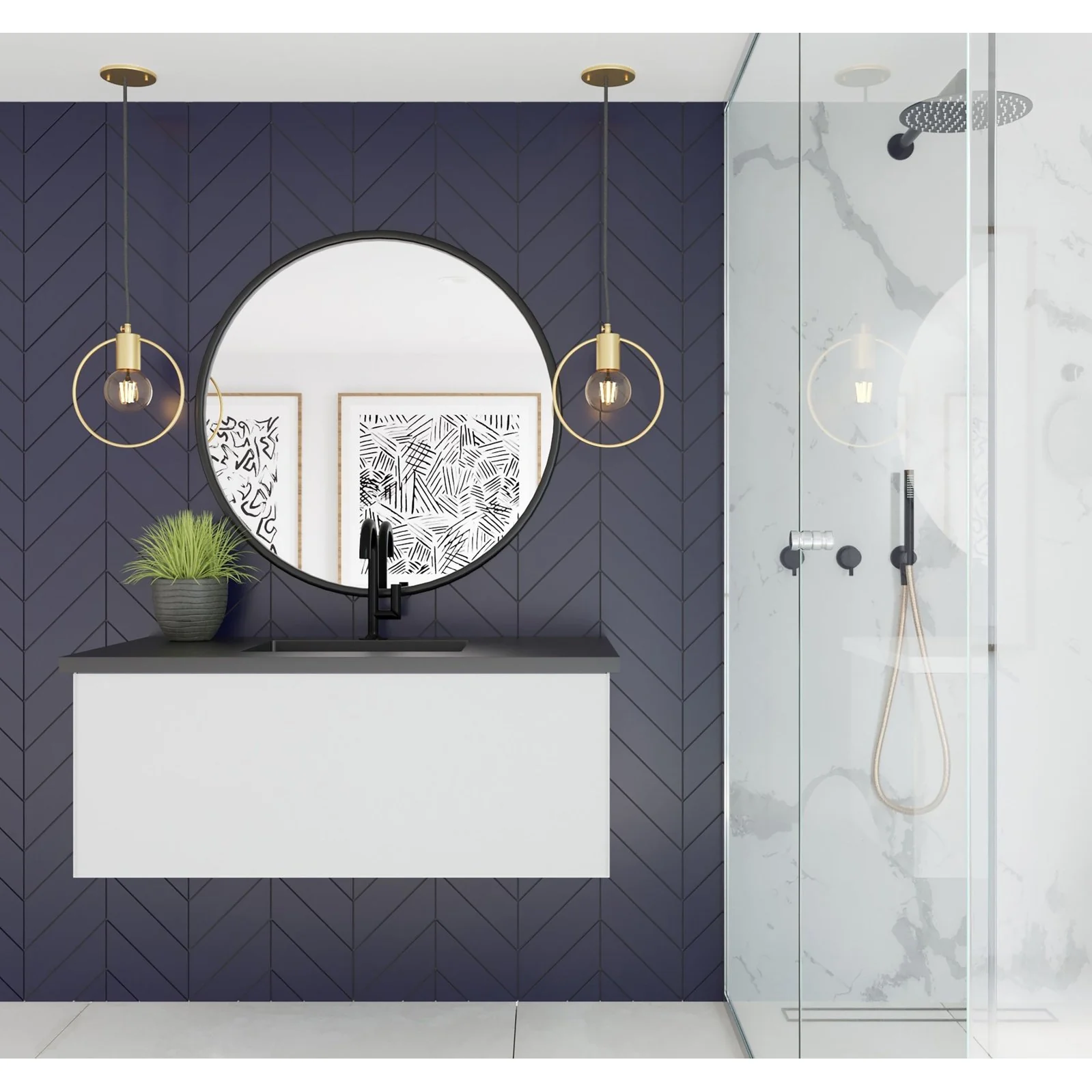 Laviva Vitri 42" Cloud White Wall Hung Bathroom Vanity Cabinet  313VTR-42CW