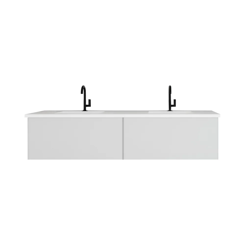 Laviva Vitri 72" Cloud White Double Sink Bathroom Vanity with VIVA Stone Matte White Solid Surface Countertop 313VTR-72DCW-MW - Image 4
