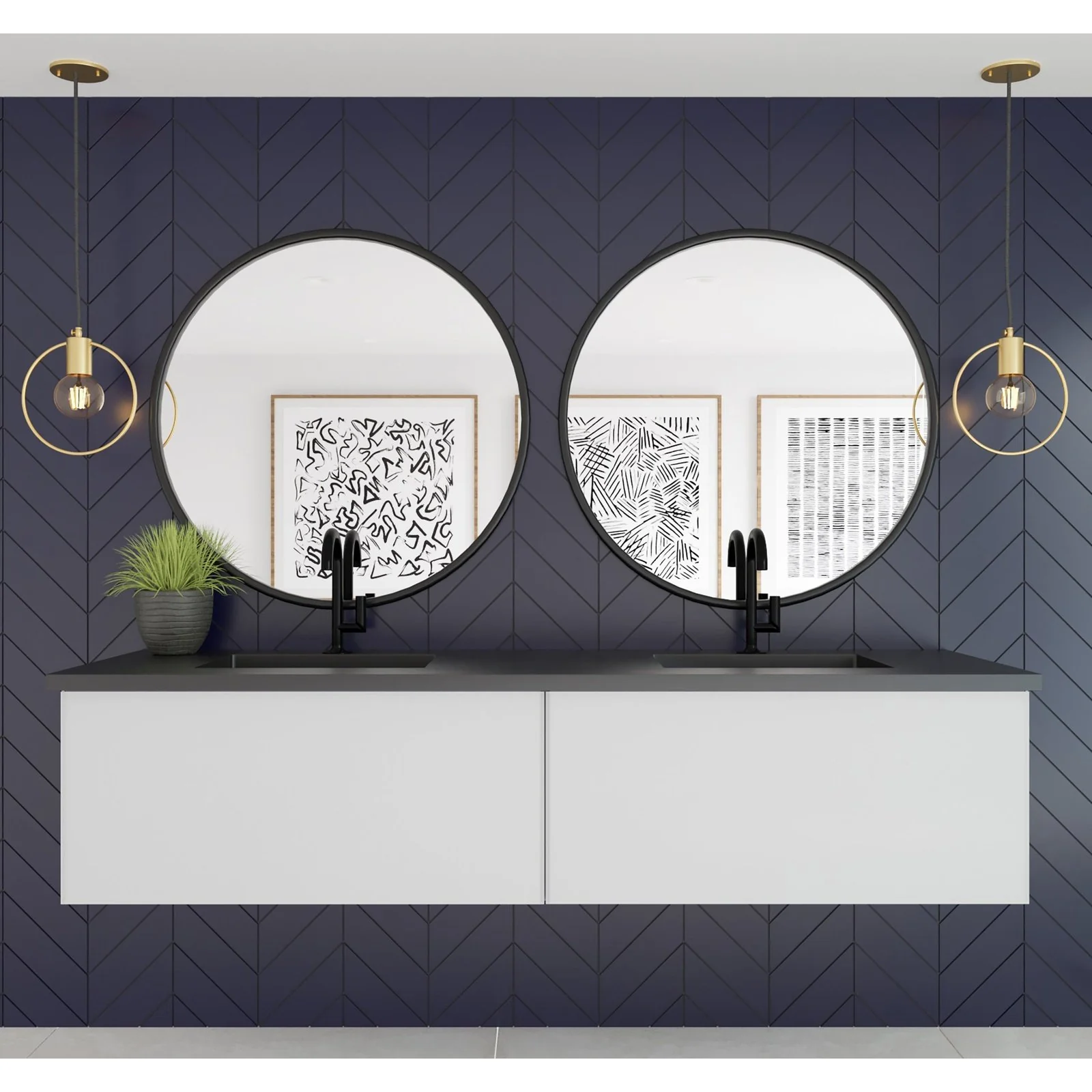 Laviva Vitri 72" Cloud White Double Sink Wall Hung Bathroom Vanity Cabinet 313VTR-72DCW
