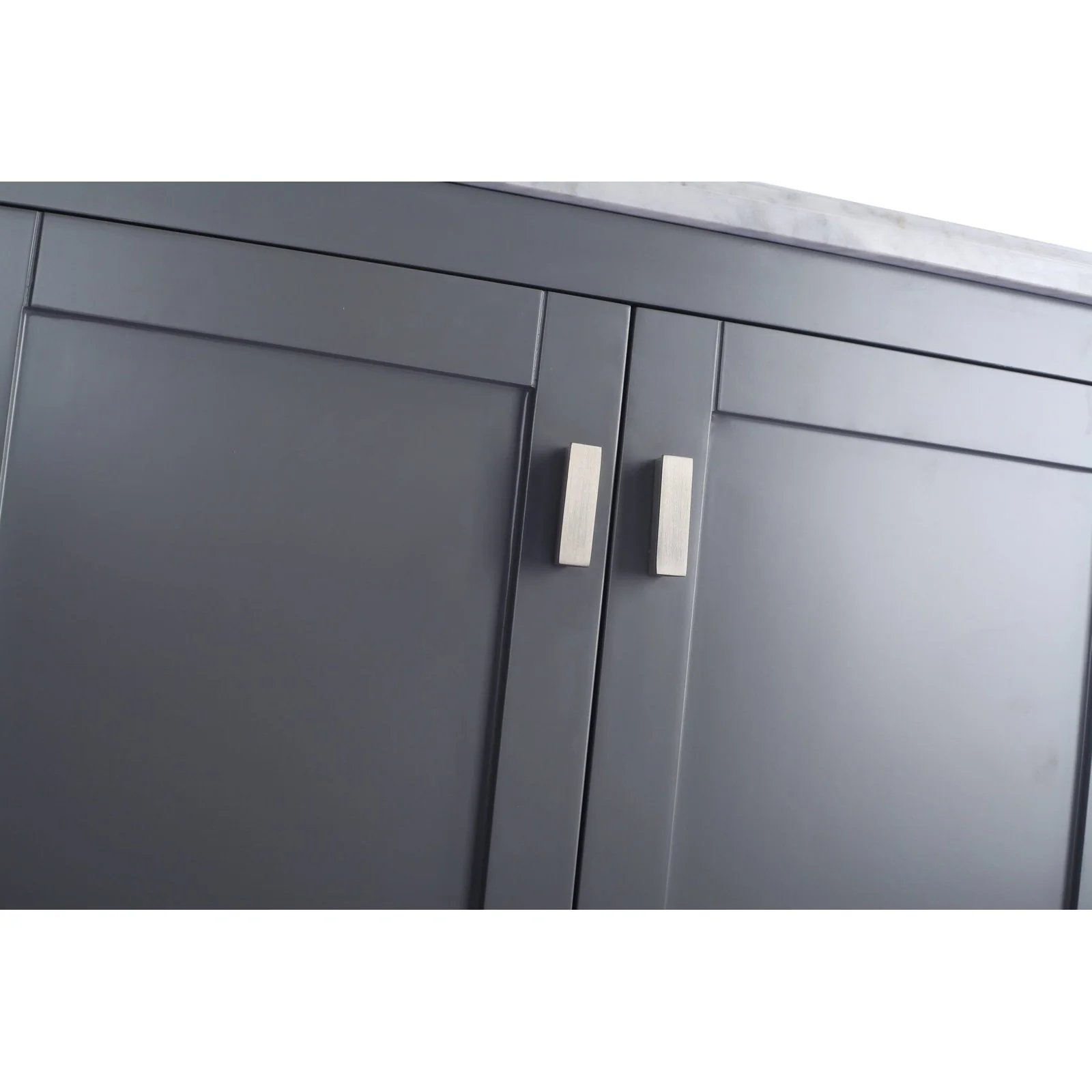 Laviva Wilson 30" Grey Bathroom Vanity with White Stripes Marble Countertop 313ANG-30G-WS - Image 3