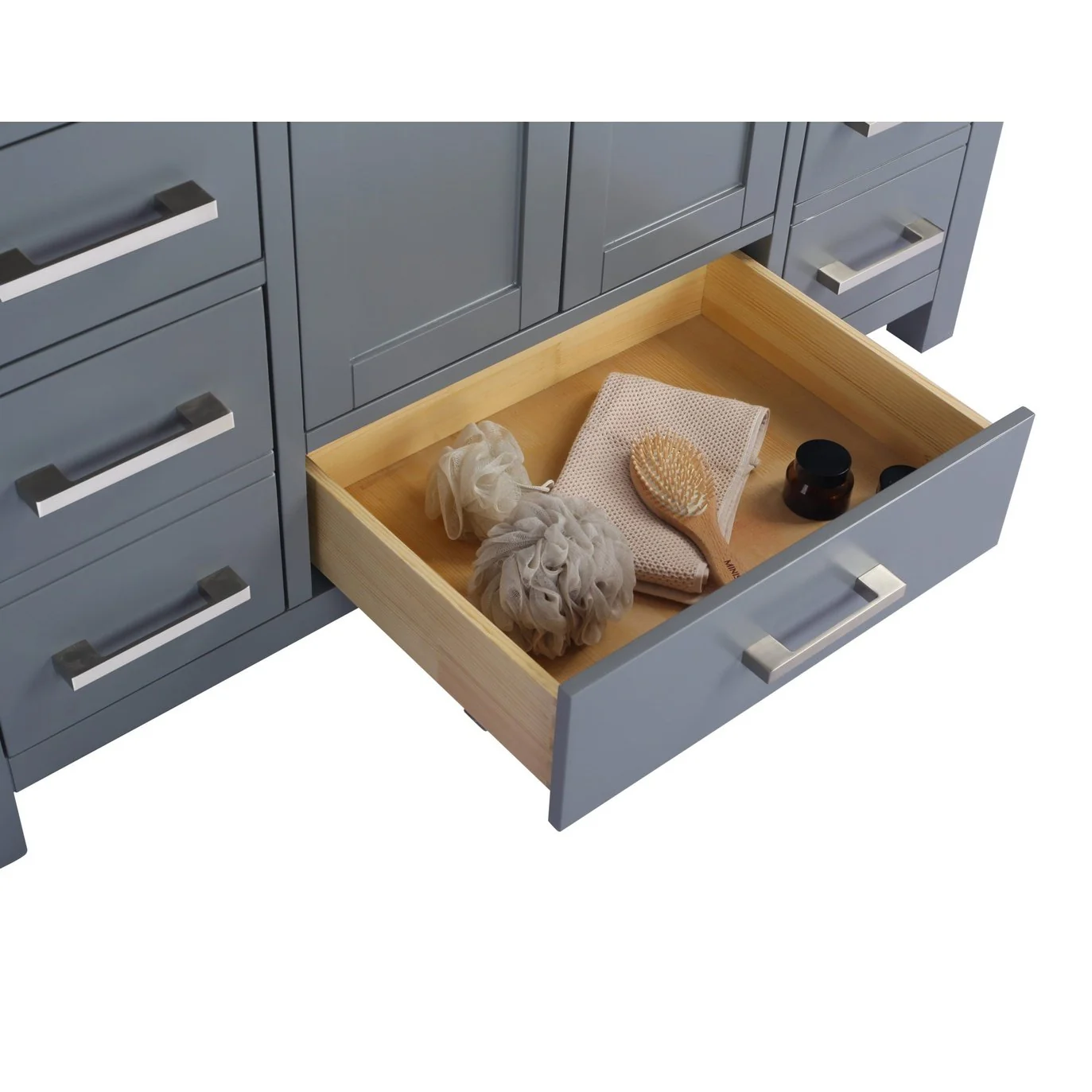 Laviva Wilson 48" Grey Bathroom Vanity with Matte White VIVA Stone Solid Surface Countertop 313ANG-48G-MW - Image 5