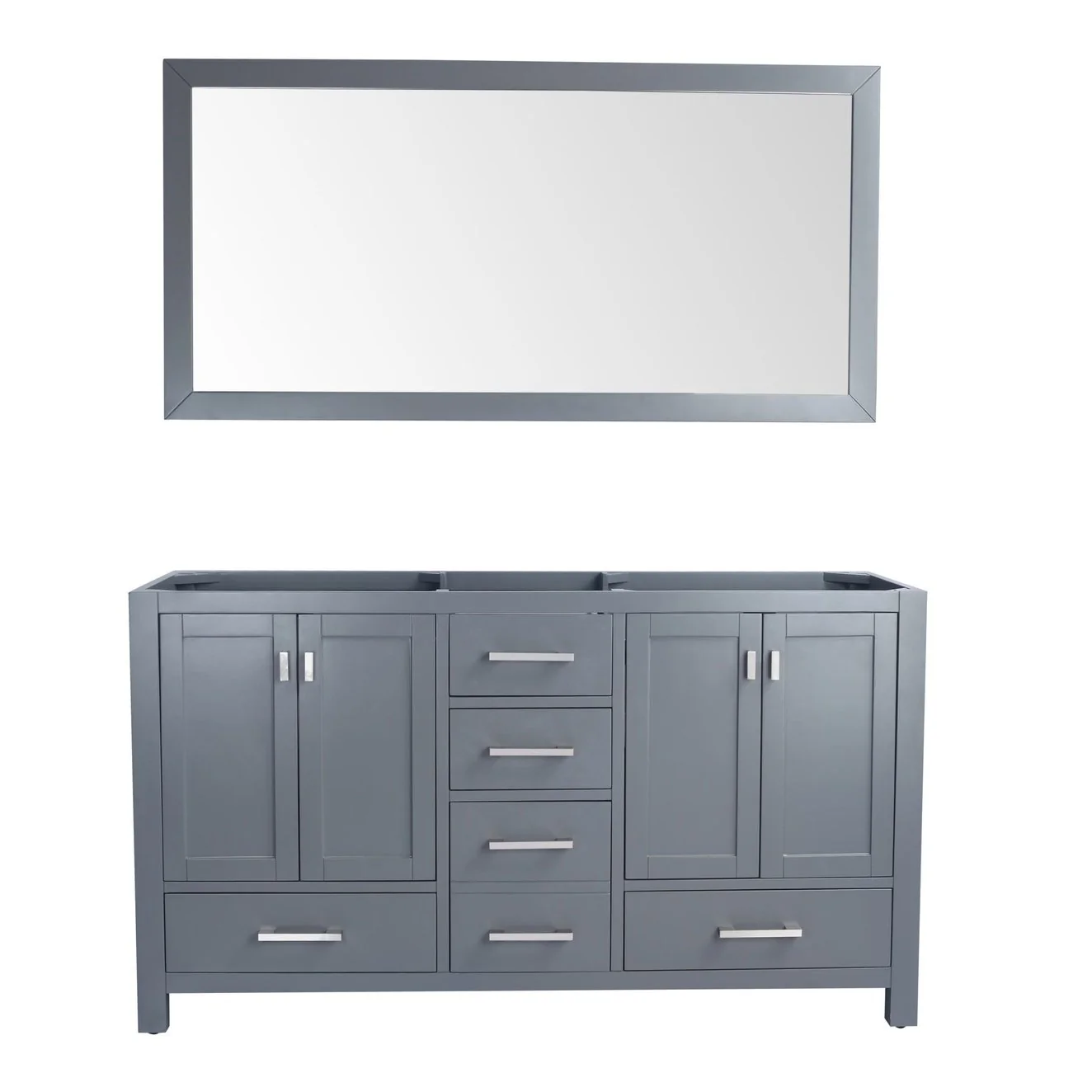 Laviva Wilson 60" Grey Double Sink Bathroom Vanity Cabinet 313ANG-60G - Image 2