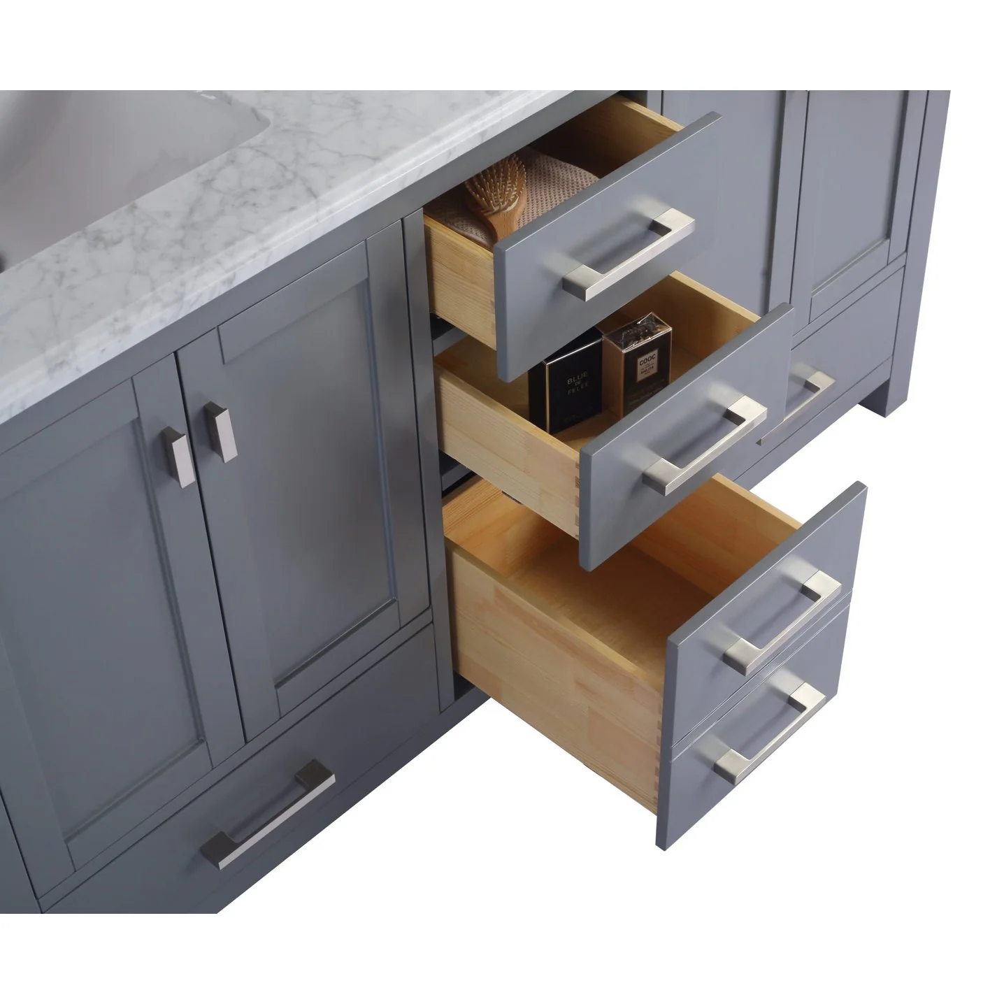 Laviva Wilson 60" Grey Double Sink Bathroom Vanity Cabinet 313ANG-60G - Image 3