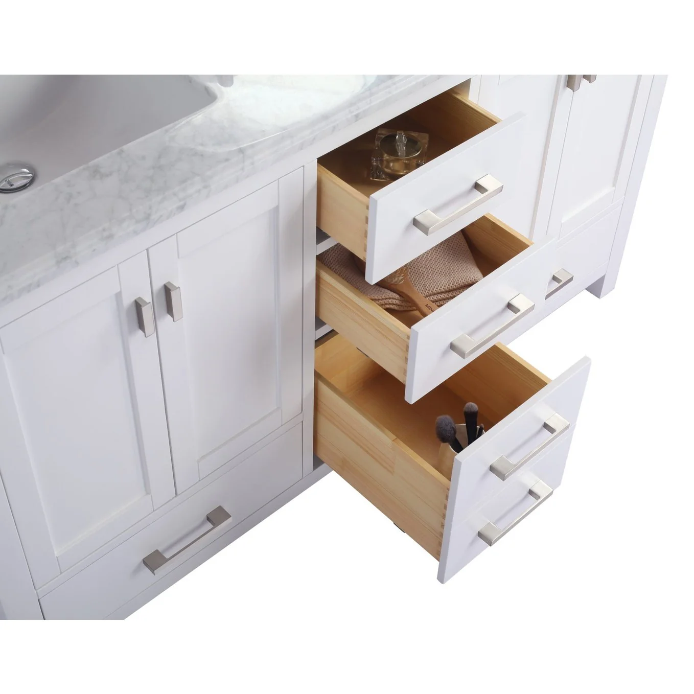 Laviva Wilson 60" White Double Sink Bathroom Vanity Cabinet 313ANG-60W - Image 3