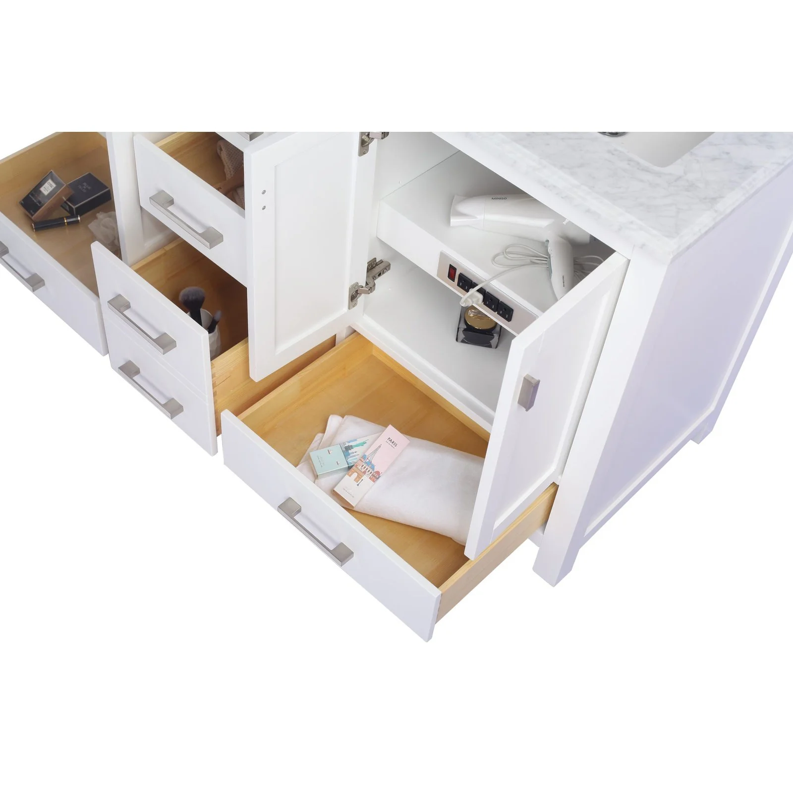 Laviva Wilson 60" White Double Sink Bathroom Vanity Cabinet 313ANG-60W - Image 6