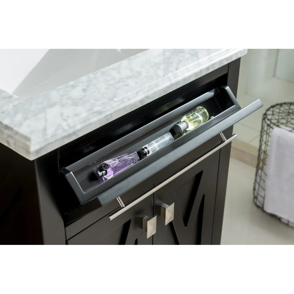 Laviva Wimbledon 24" Espresso Bathroom Vanity with Matte White VIVA Stone Solid Surface Countertop 313YG319-24E-MW - Image 4
