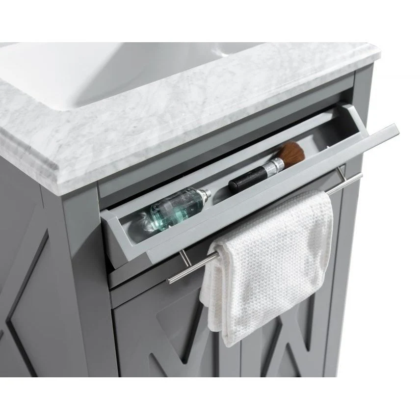 Laviva Wimbledon 24" Grey Bathroom Vanity with Matte White VIVA Stone Solid Surface Countertop 313YG319-24G-MW - Image 4