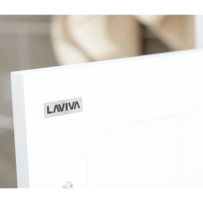 Laviva Wimbledon 24" White Bathroom Vanity with Matte White VIVA Stone Solid Surface Countertop 313YG319-24W-MW - Image 6