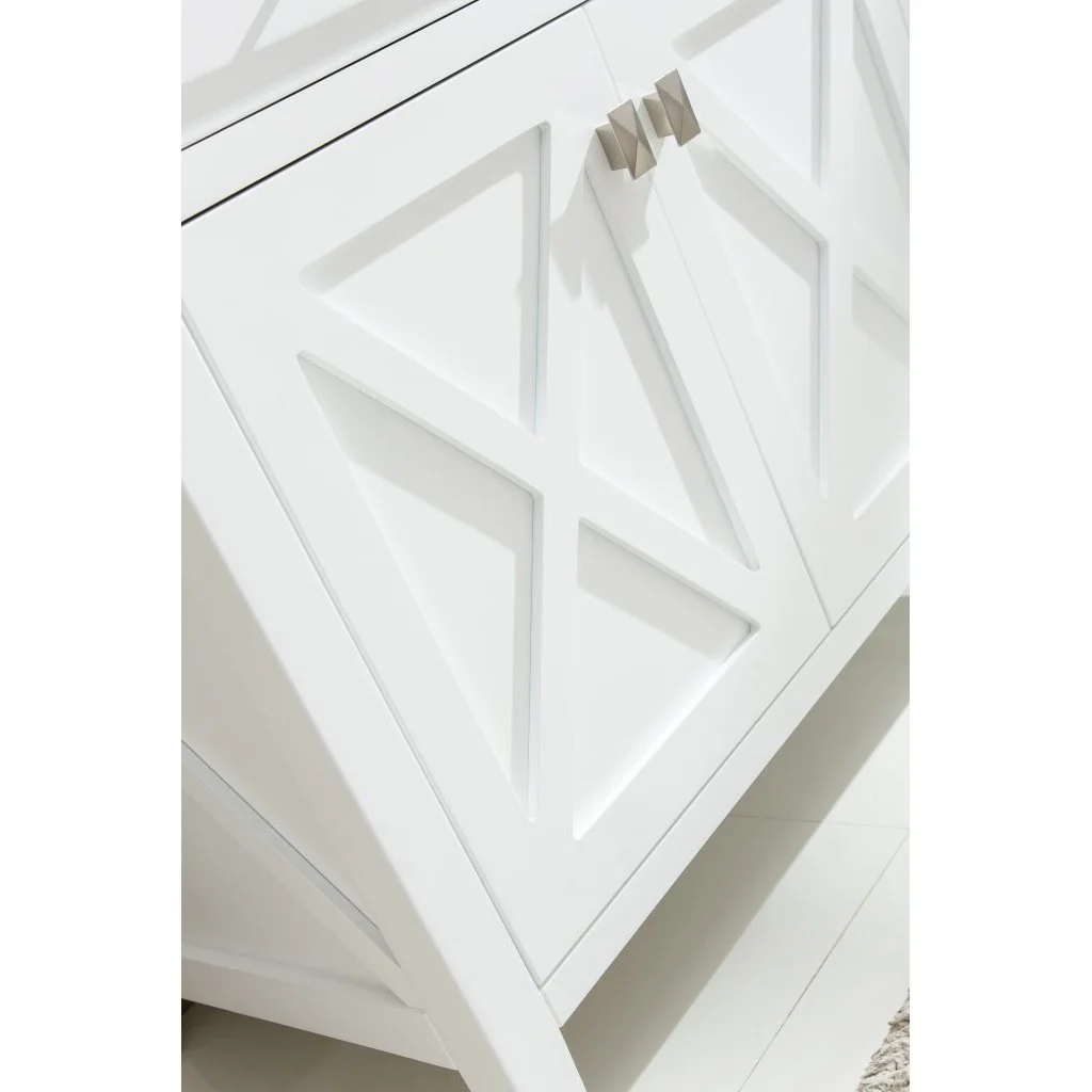 Laviva Wimbledon 60" White Double Sink Bathroom Vanity with White Stripes Marble Countertop 313YG319-60W-WS - Image 4