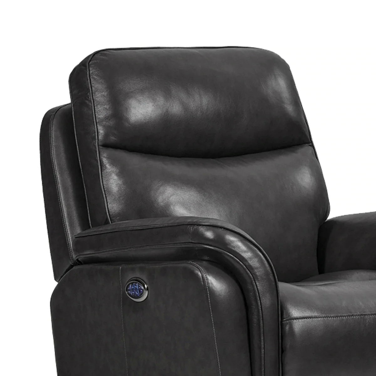 Benzara Leatherette Upholstered Glider Recliner With USB Port, Black BM225790 - Image 2