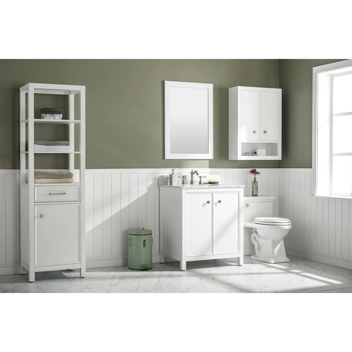Legion Furniture 30" White Finish Sink Vanity Cabinet With Carrara White Top WLF2130-W - Image 12