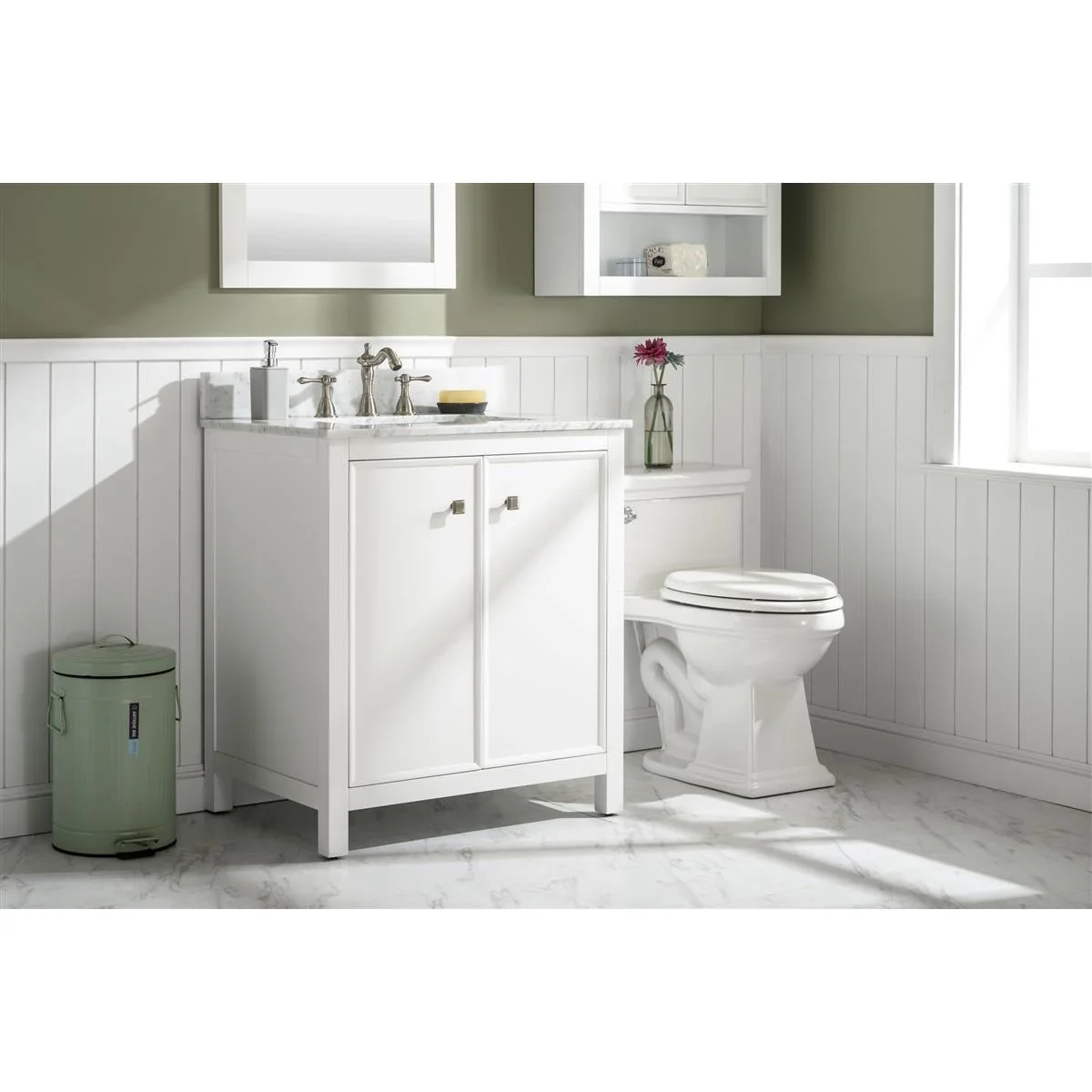 Legion Furniture 30" White Finish Sink Vanity Cabinet With Carrara White Top WLF2130-W - Image 4
