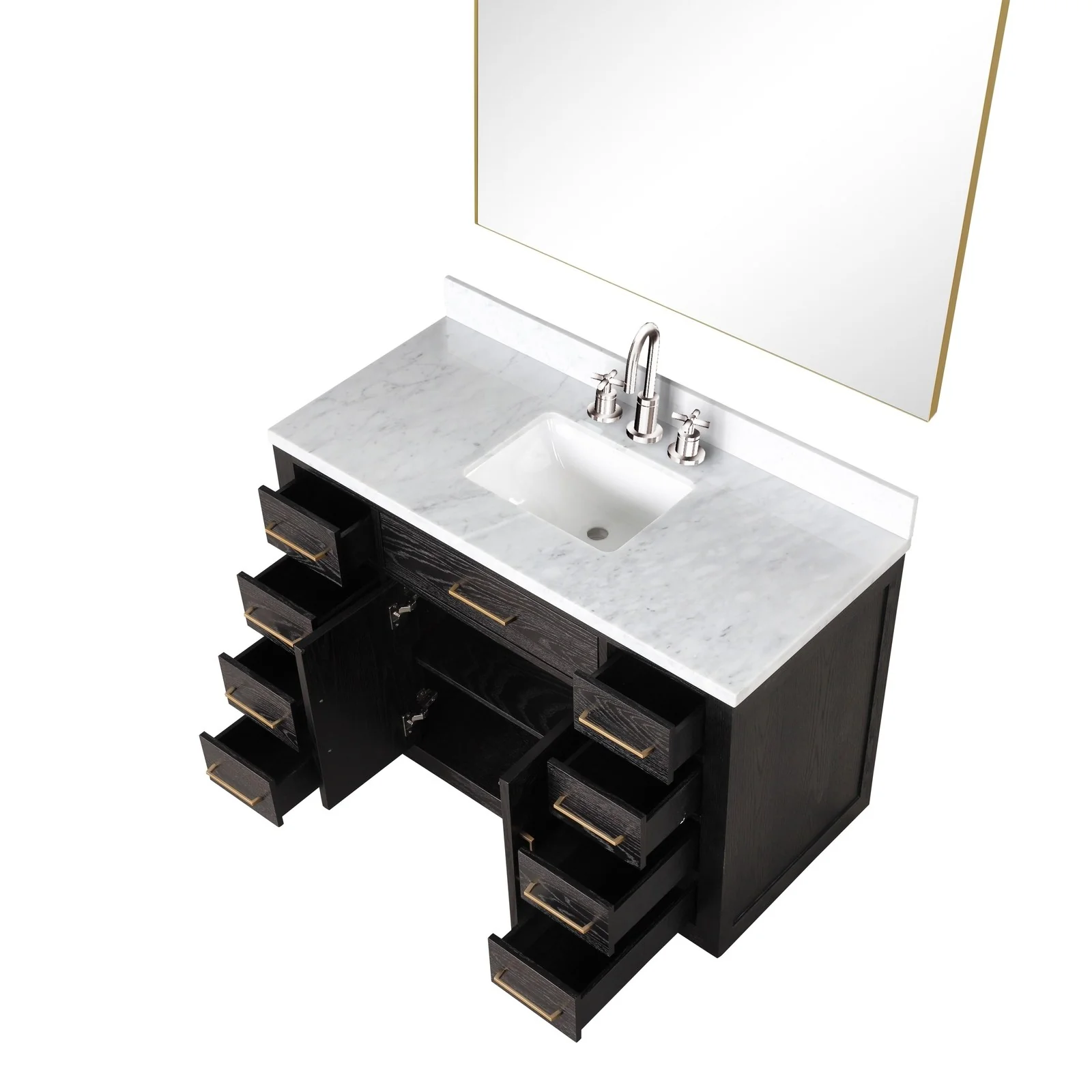 Lexora Home Abbey Bath Vanity with Carrara Marble Countertop - Image 5