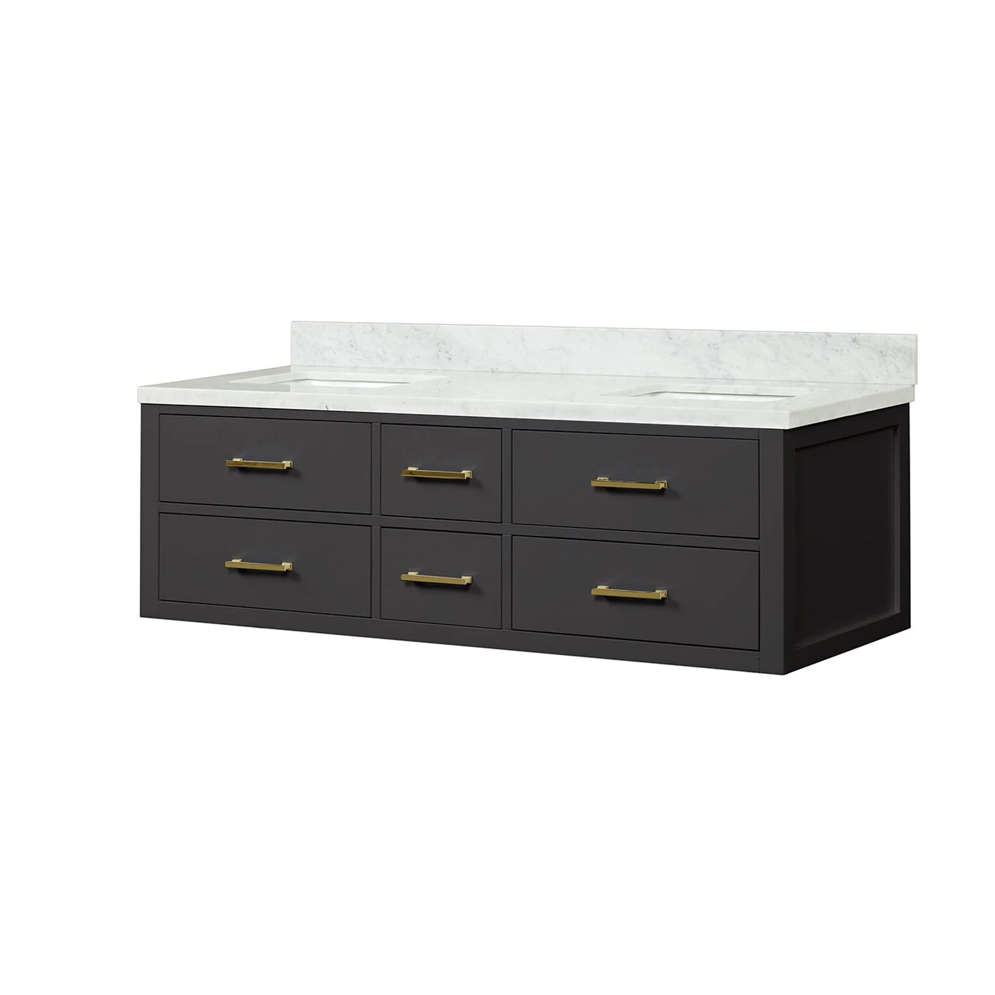 Lexora Home Castor Double Bath Vanity with Carrara Marble Countertop - Image 4