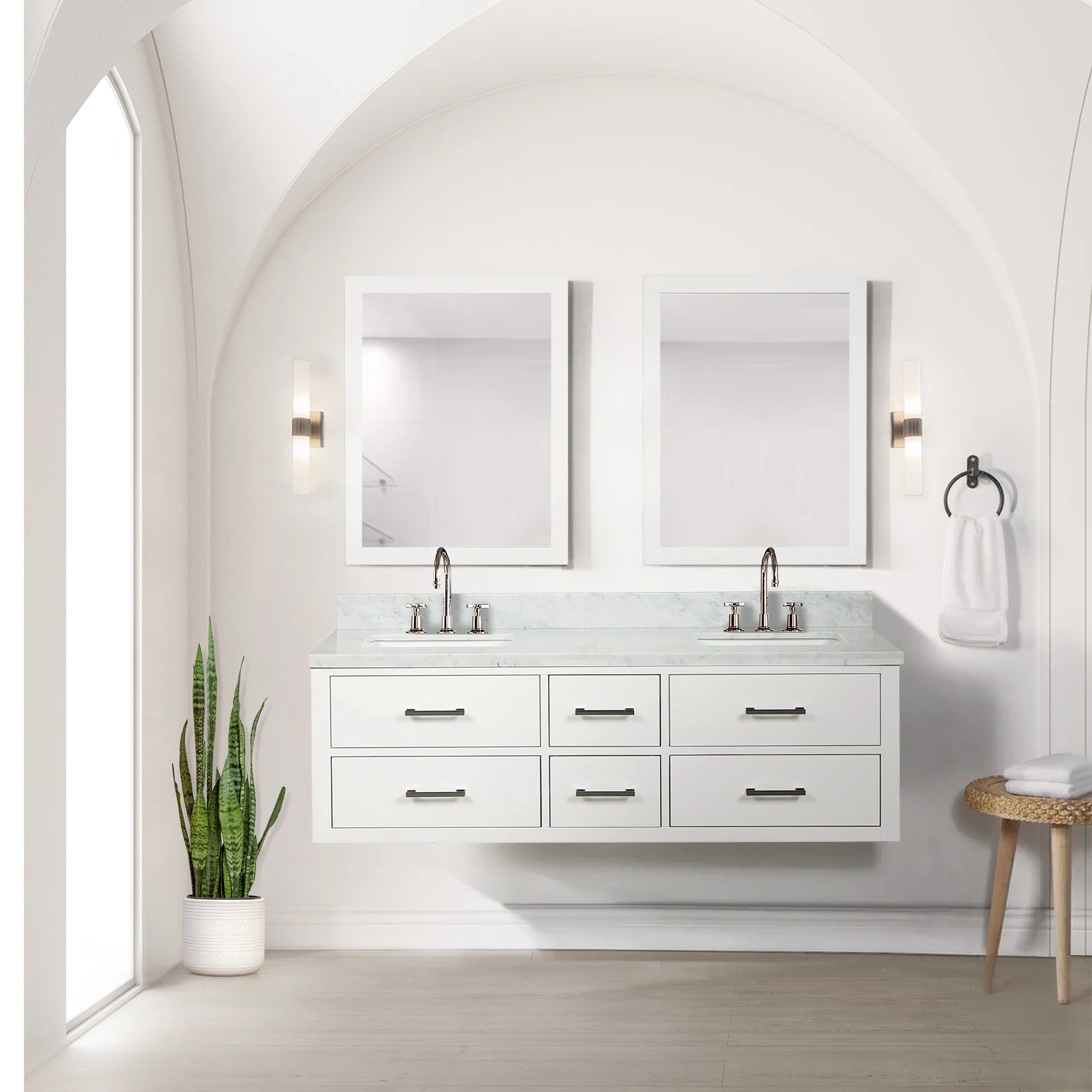 Lexora Home Castor Double Bath Vanity with Carrara Marble Countertop - Image 41