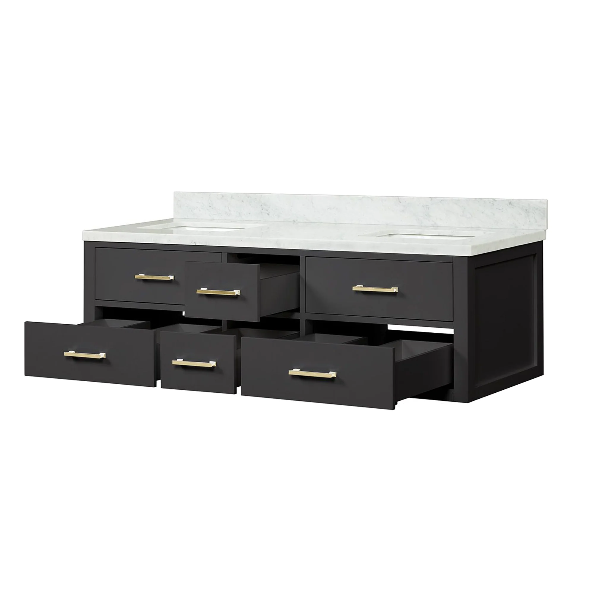 Lexora Home Castor Double Bath Vanity with Carrara Marble Countertop - Image 5