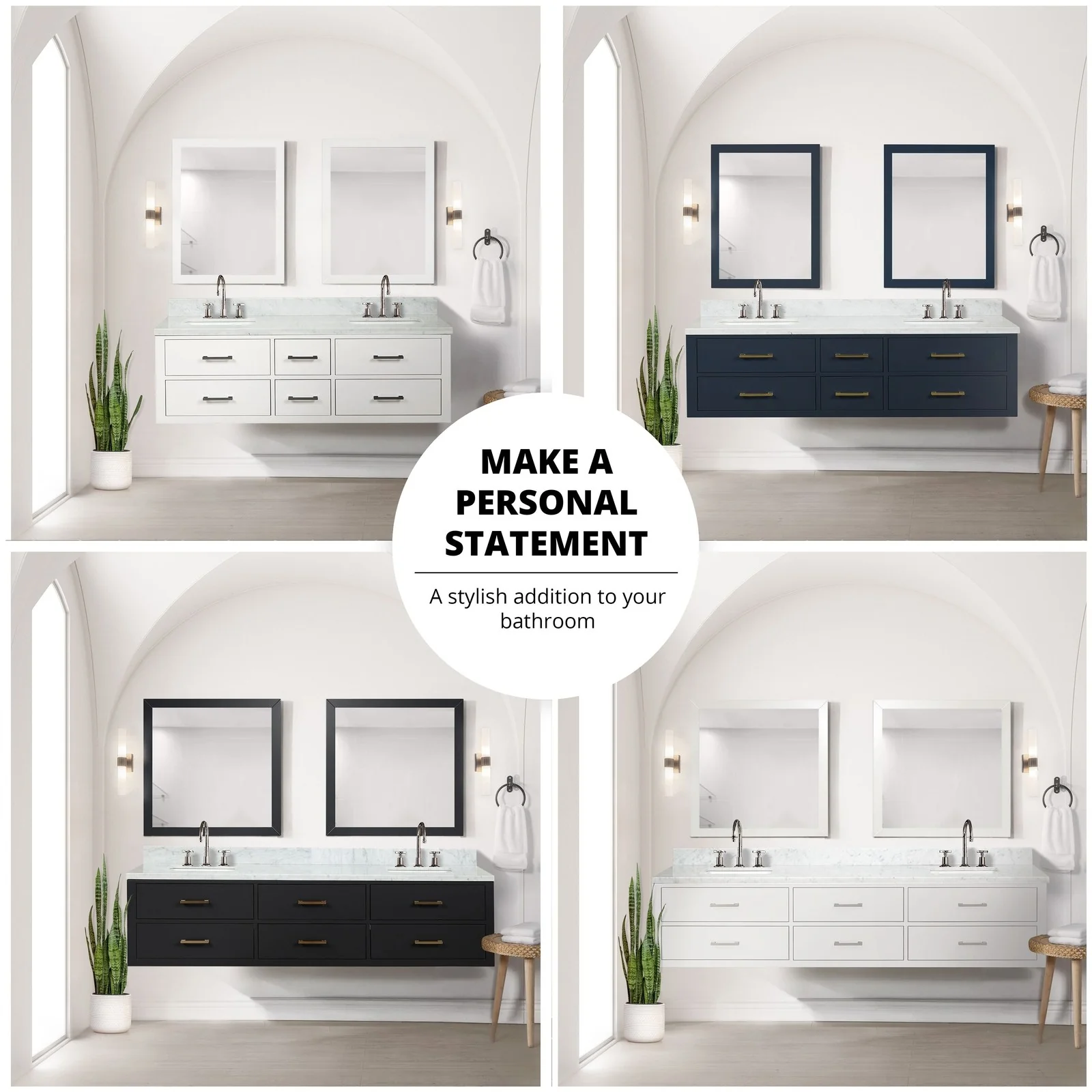 Lexora Home Castor Double Bath Vanity with Carrara Marble Countertop - Image 8