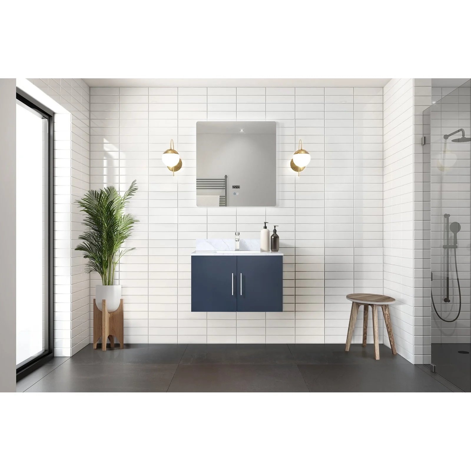 Lexora Home Geneva Bath Vanity with Carrara Marble Countertop - Image 2