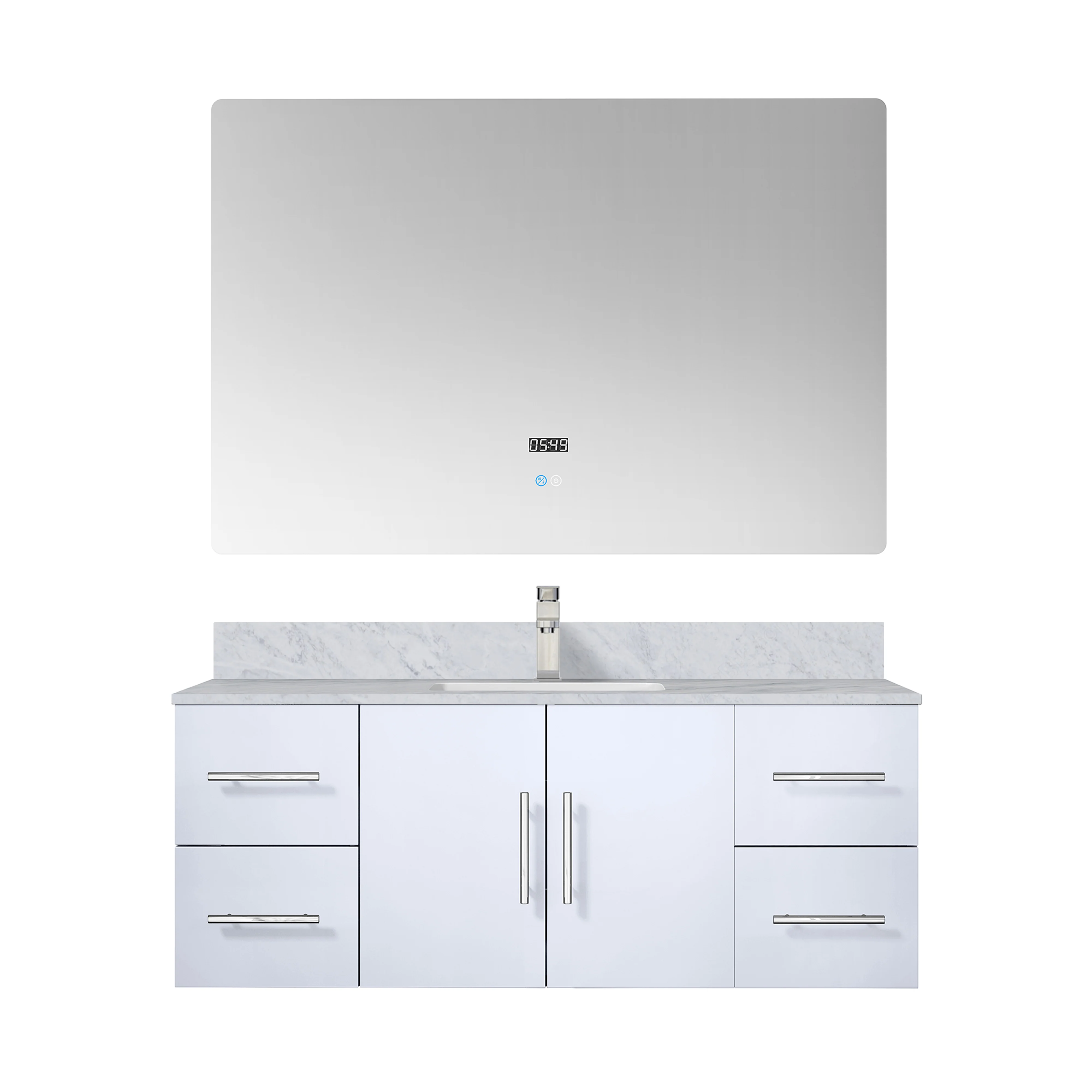 Lexora Home Geneva Bath Vanity with Carrara Marble Countertop - Image 36