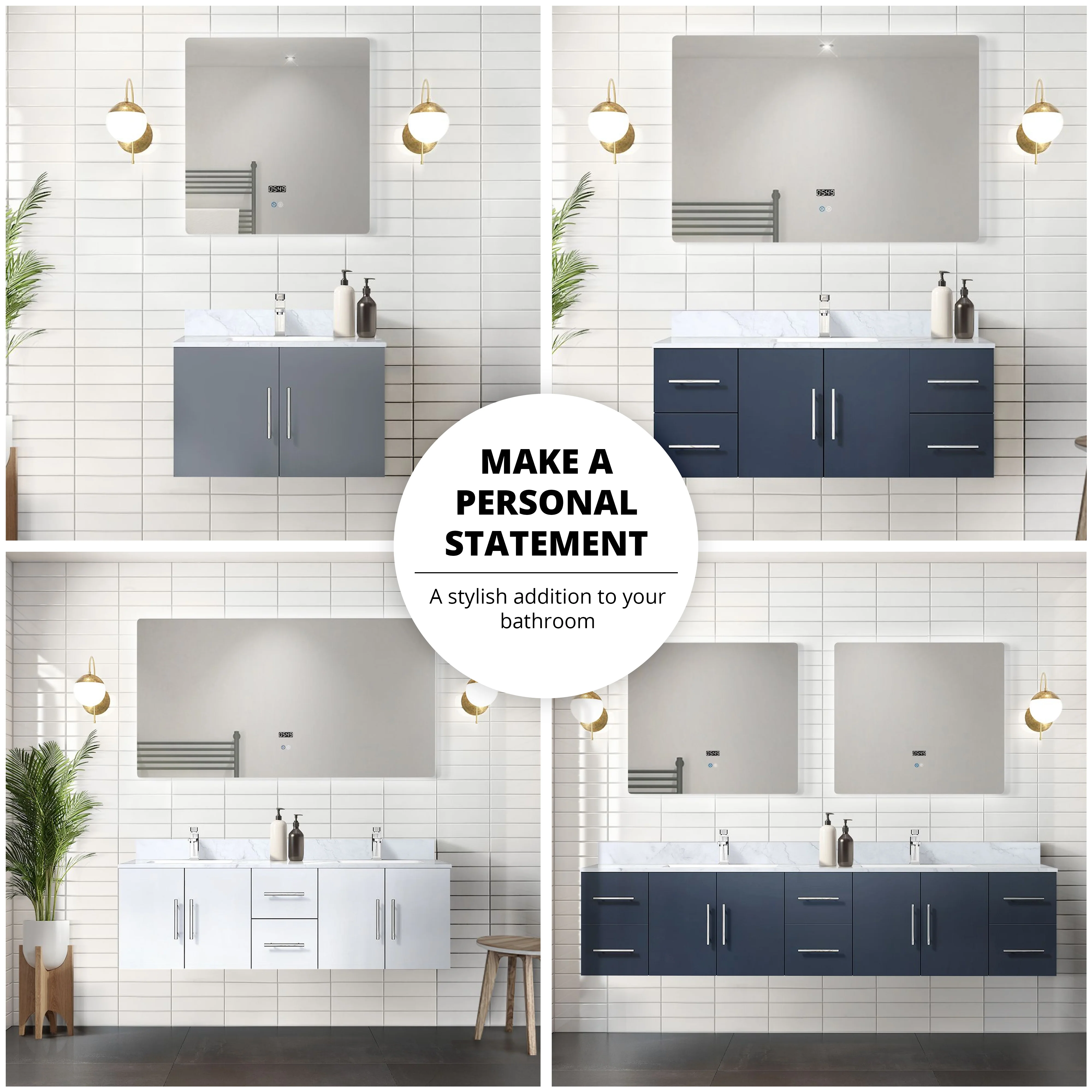 Lexora Home Geneva Bath Vanity with Carrara Marble Countertop - Image 4